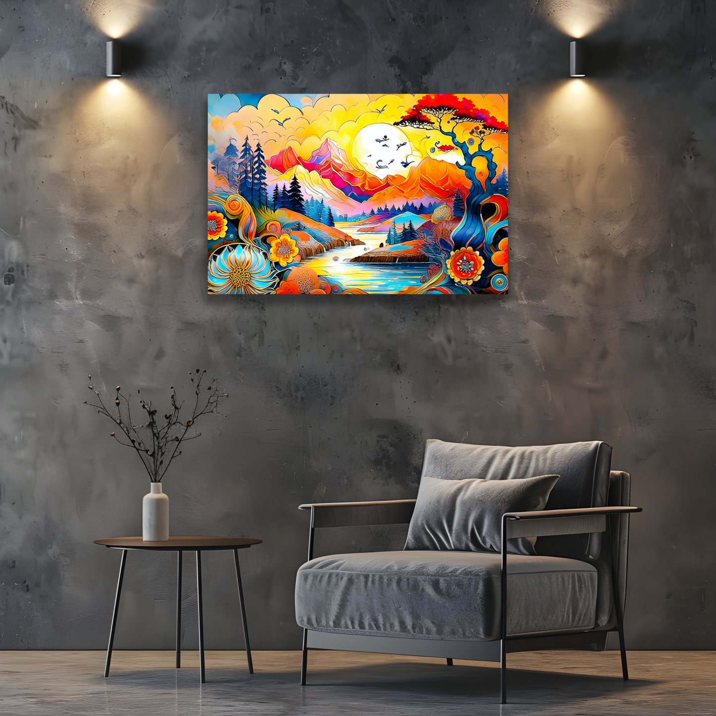 Oriental Print 1, Printed On High Quality Canvas, Unique Image, Vivid Colours, A Gift For A Lifetime...