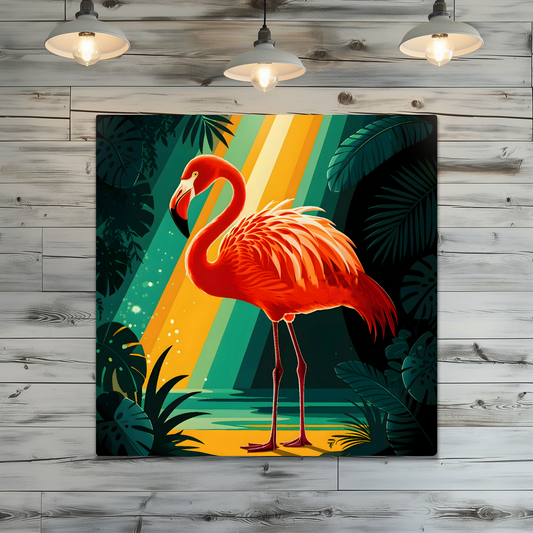 Pink Flamingo R1, Steel Print, Unique Wall Art, Highly Detailed, Unique Image, Great Depth Of Field, Home Decor, Art Is A Gift For A Lifetime
