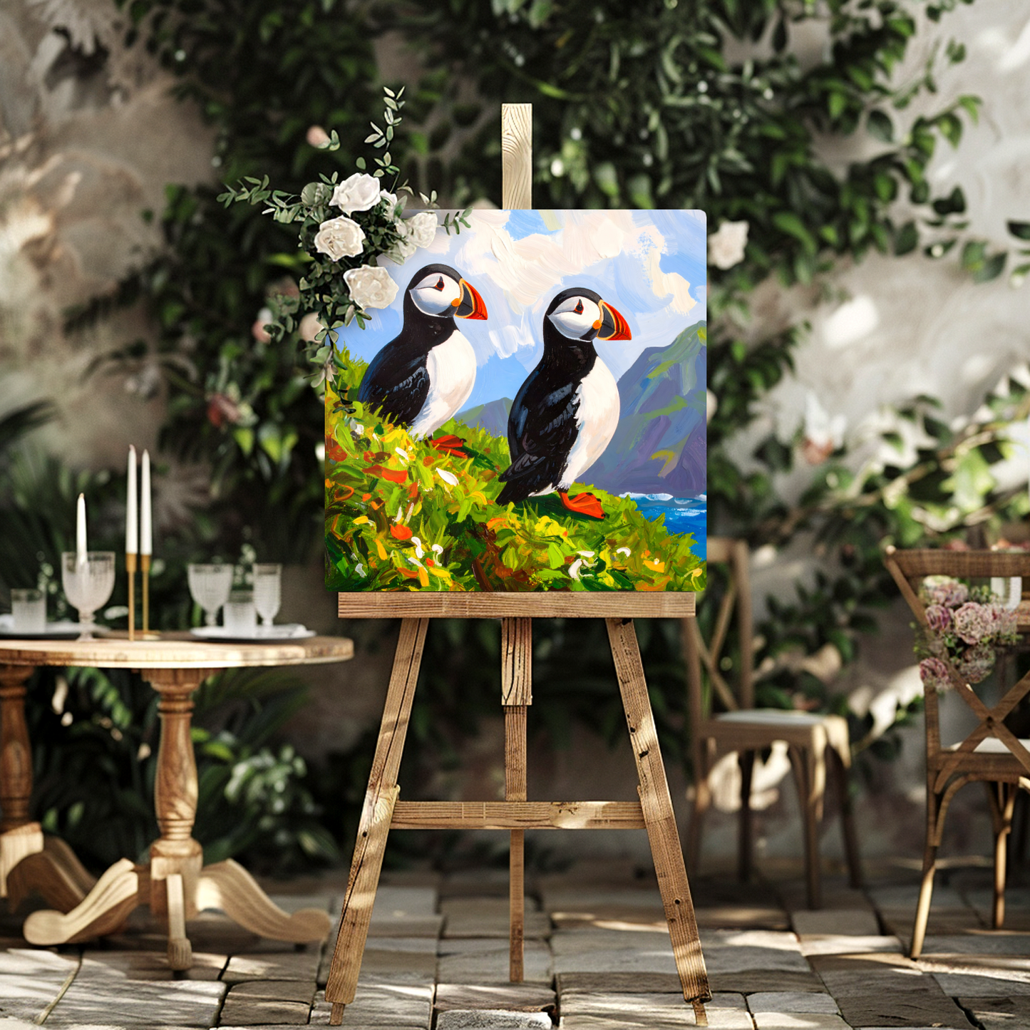Puffins No.2, Printed On Steel, Unique Images, Vivid Colours, Ltd Editions, Great Gift Idea, Highly Detailed, A Gift To Last A Lifetime.