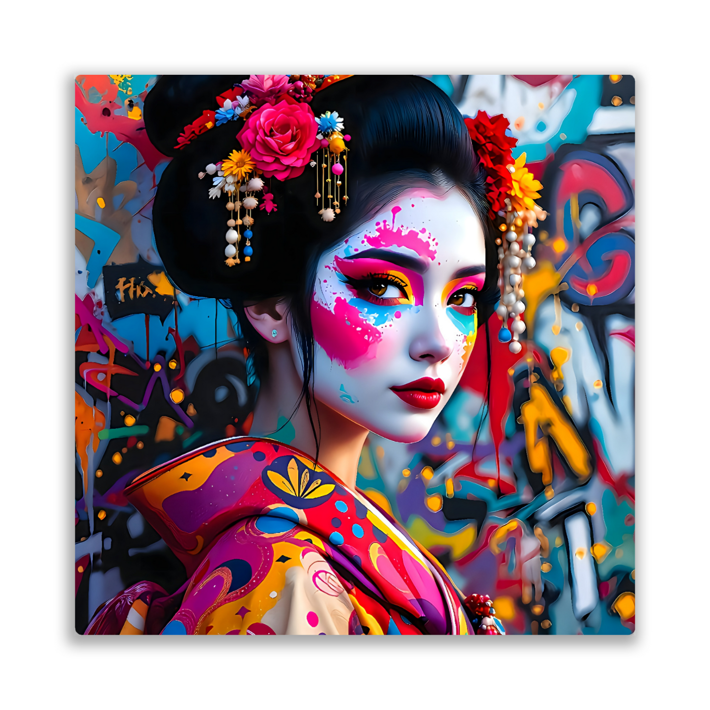 Geisha Girl G1, Printed On Gloss Aluminium To Enhances Colours And Detail, Unique Gift Idea, A Gift That Will Lasts Forever...