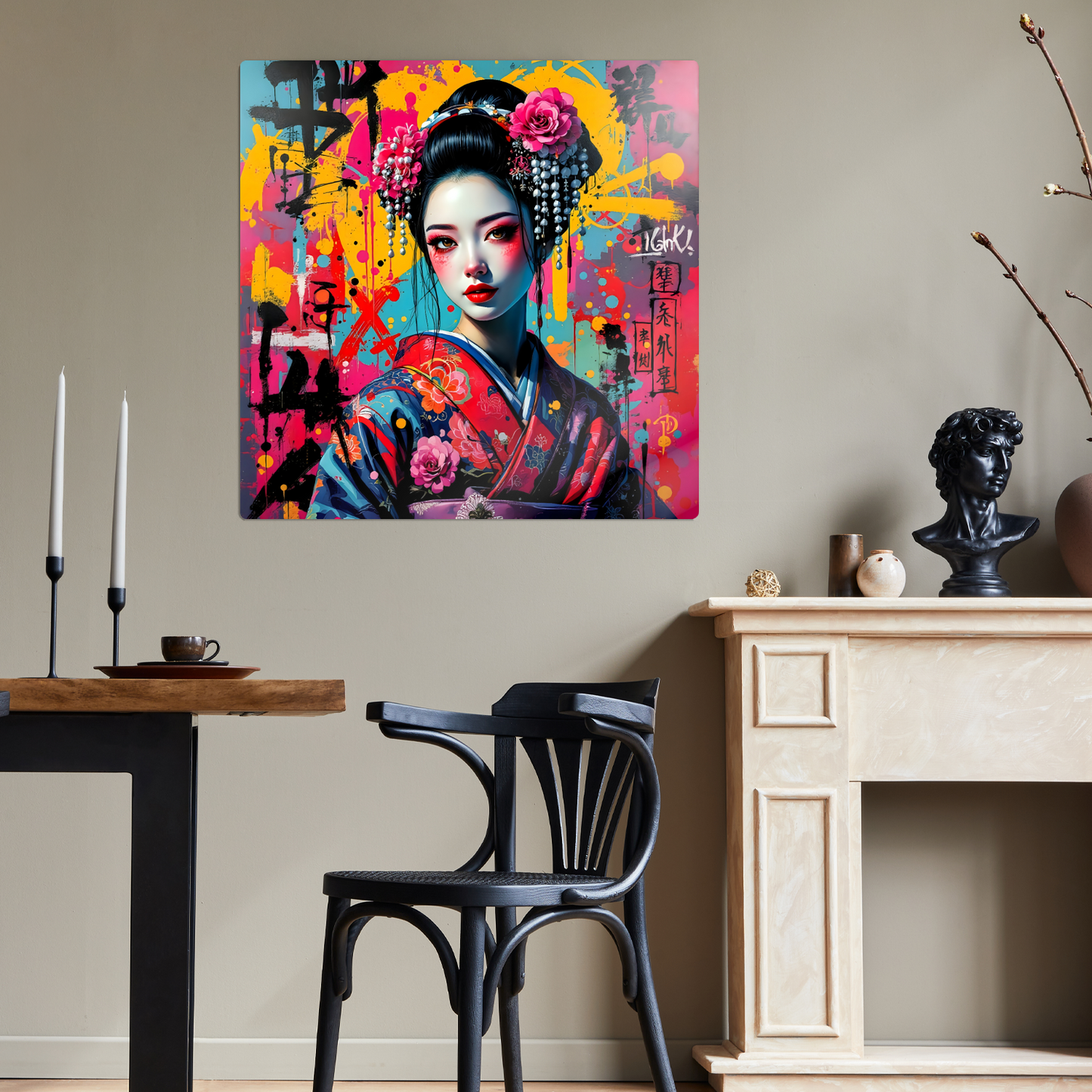 Geisha Girl G3, Printed On Gloss Aluminium To Enhance Colour And Detail, Unique Gift Idea, A Gift That Will Lasts Forever...