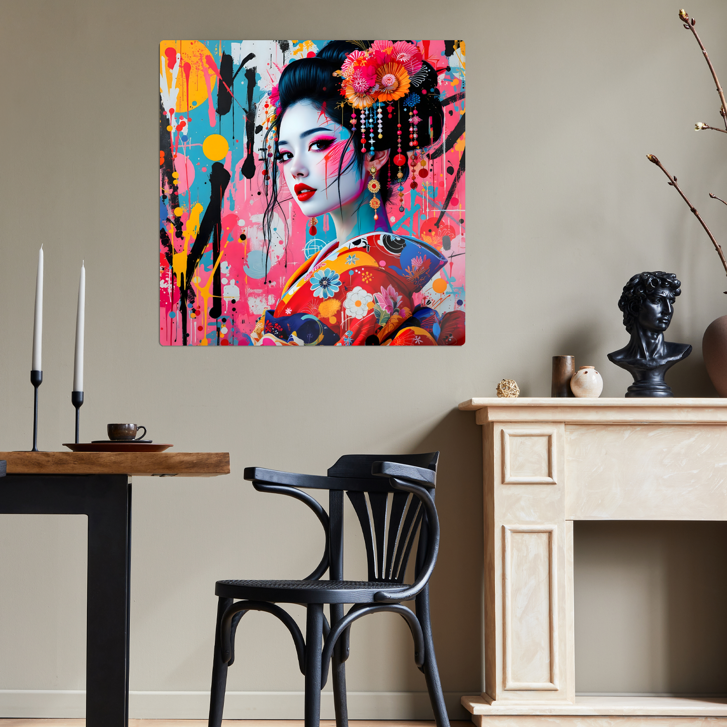 Geisha Girl G4, Printed On Gloss Aluminium To Enhance Colour And Detail, Unique Gift Idea, A Gift That Will Lasts Forever...