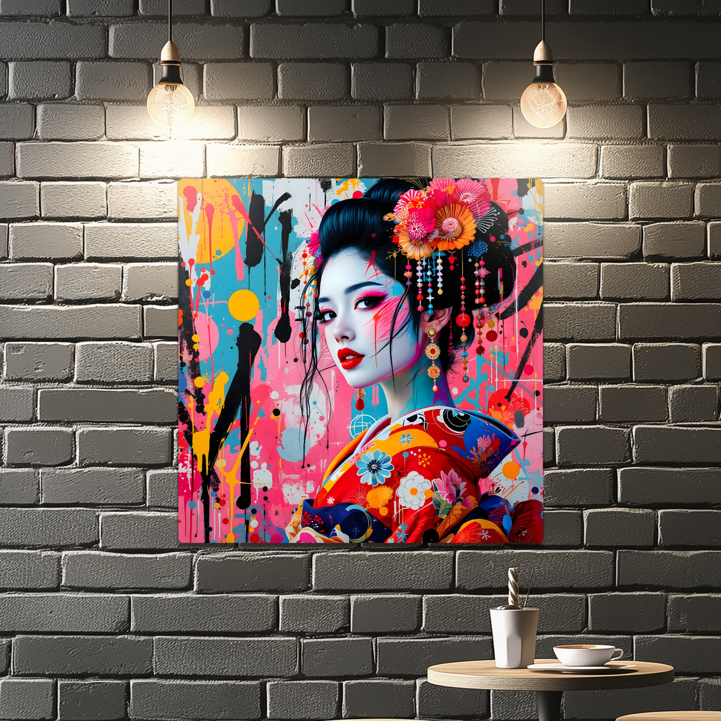 Geisha Girl G4, Printed On Gloss Aluminium To Enhance Colour And Detail, Unique Gift Idea, A Gift That Will Lasts Forever...