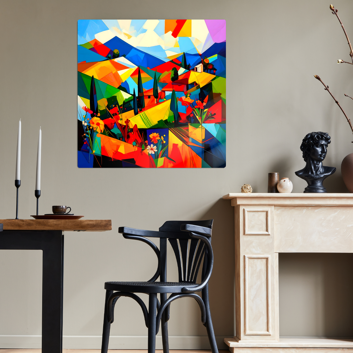 Picasso Style Landscape 1, Printed On Gloss Aluminium To Enhance Colour And Detail, Unique Gift That Will Lasts Forever...