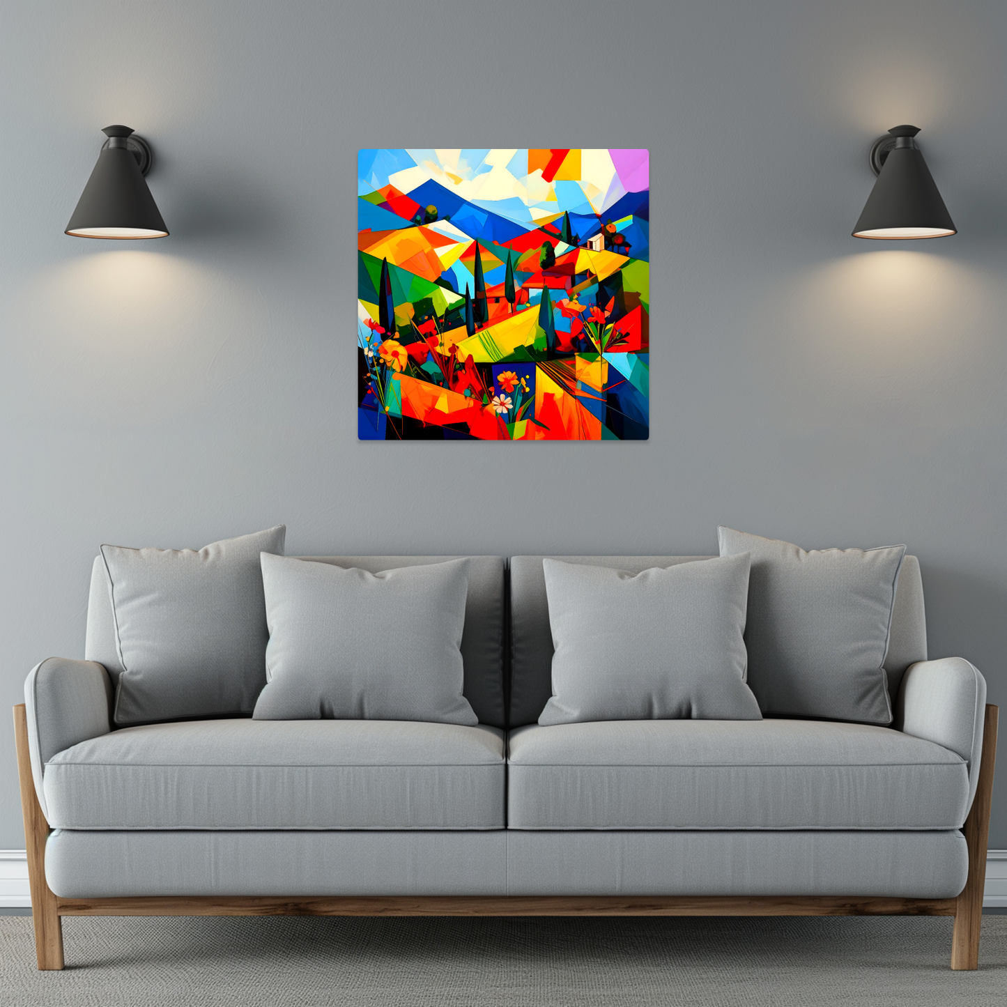 Picasso Style Landscape 1, Printed On Gloss Aluminium To Enhance Colour And Detail, Unique Gift That Will Lasts Forever...