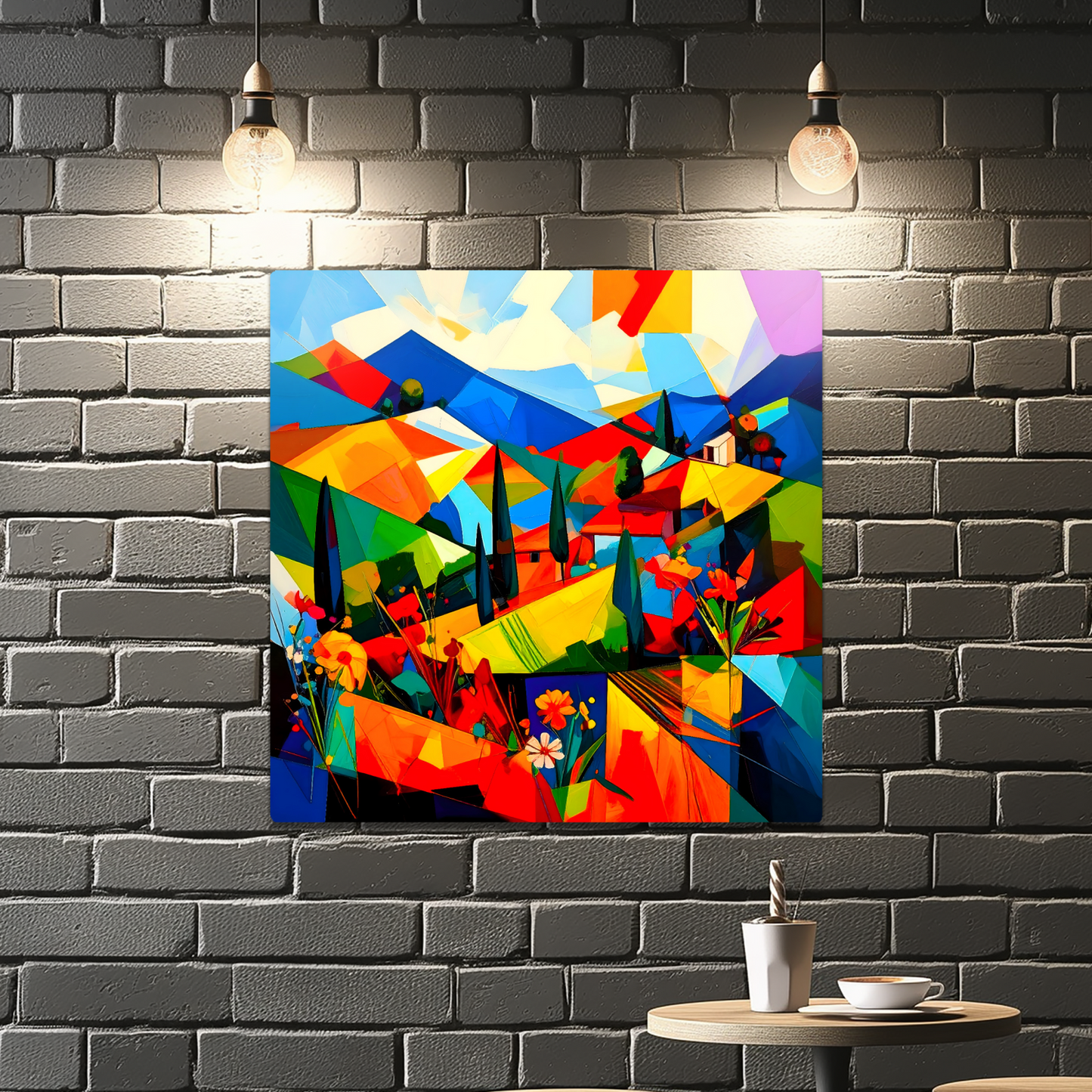 Picasso Style Landscape 1, Printed On Gloss Aluminium To Enhance Colour And Detail, Unique Gift That Will Lasts Forever...