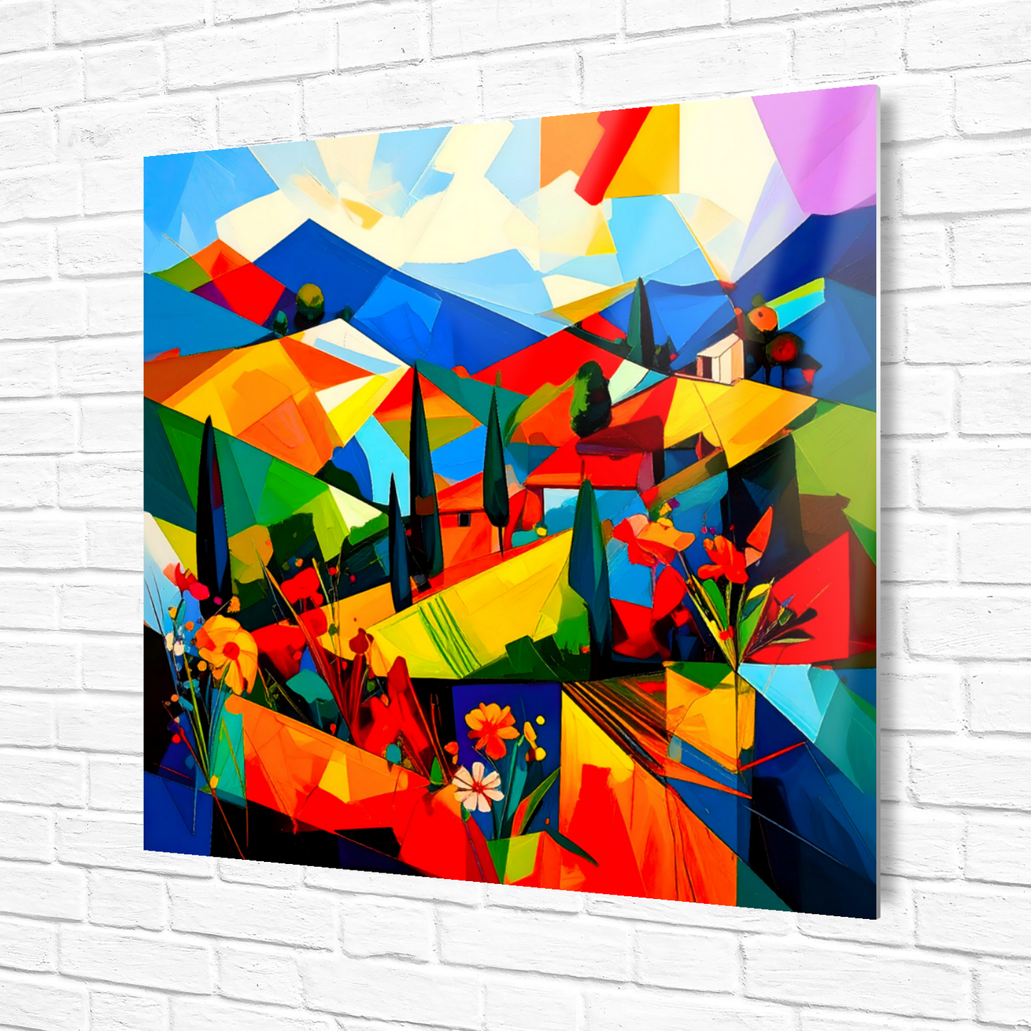 Picasso Style Landscape 1, Printed On Gloss Aluminium To Enhance Colour And Detail, Unique Gift That Will Lasts Forever...