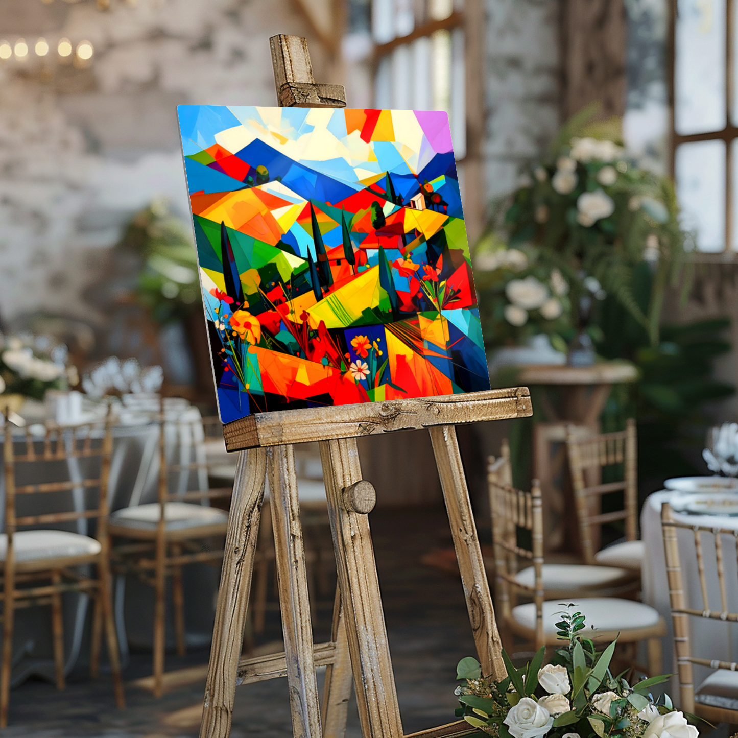 Picasso Style Landscape 1, Printed On Gloss Aluminium To Enhance Colour And Detail, Unique Gift That Will Lasts Forever...