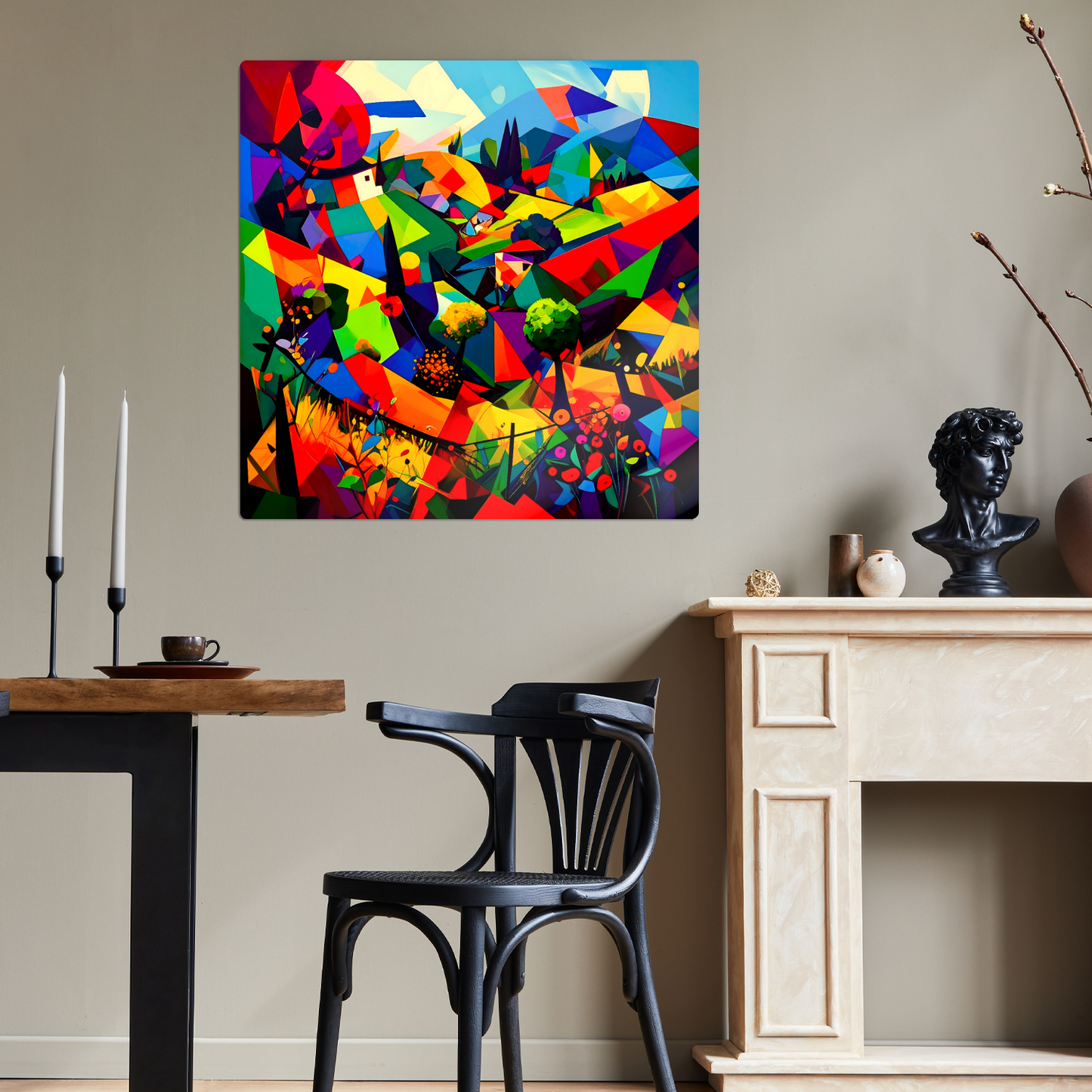 Picasso Style Landscape 2, Printed On Gloss Aluminium To Enhance Colour And Detail, A Unique Gift That Will Lasts Forever...