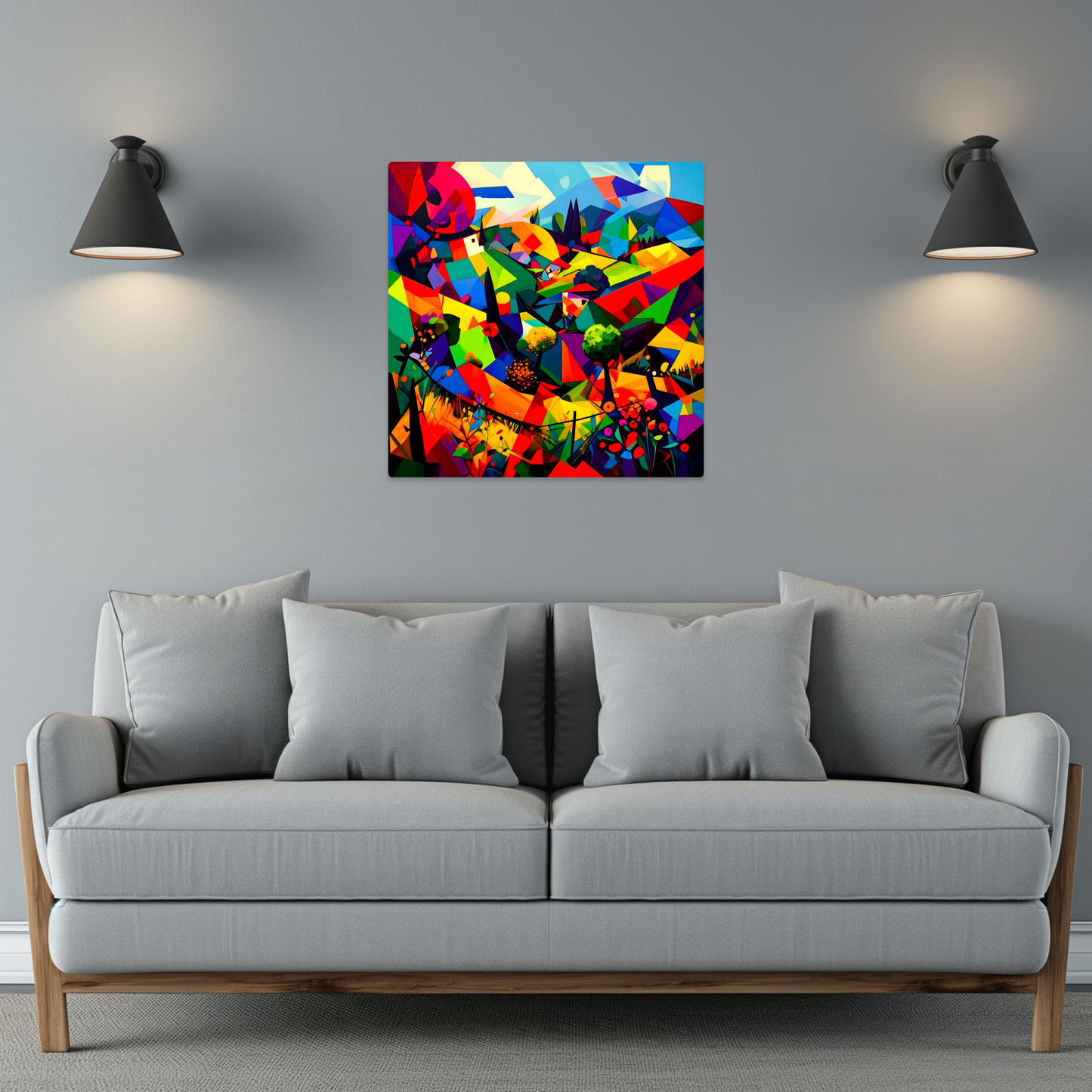 Picasso Style Landscape 2, Printed On Gloss Aluminium To Enhance Colour And Detail, A Unique Gift That Will Lasts Forever...