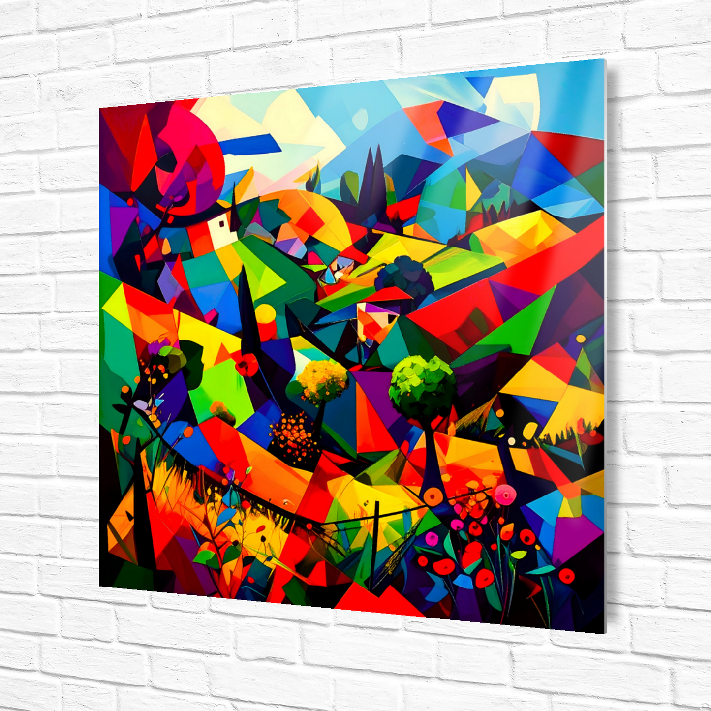 Picasso Style Landscape 2, Printed On Gloss Aluminium To Enhance Colour And Detail, A Unique Gift That Will Lasts Forever...