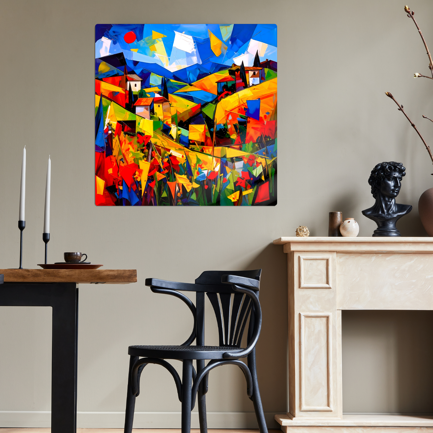 Picasso Style Landscape 4, Printed On Gloss Aluminium To Enhance Colour And Detail, Unique Gift That Will Lasts Forever...