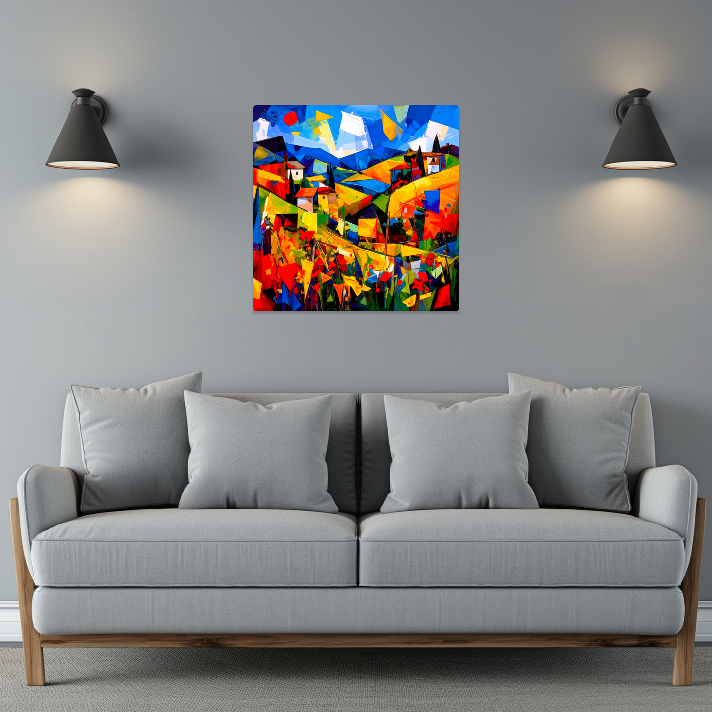 Picasso Style Landscape 4, Printed On Gloss Aluminium To Enhance Colour And Detail, Unique Gift That Will Lasts Forever...