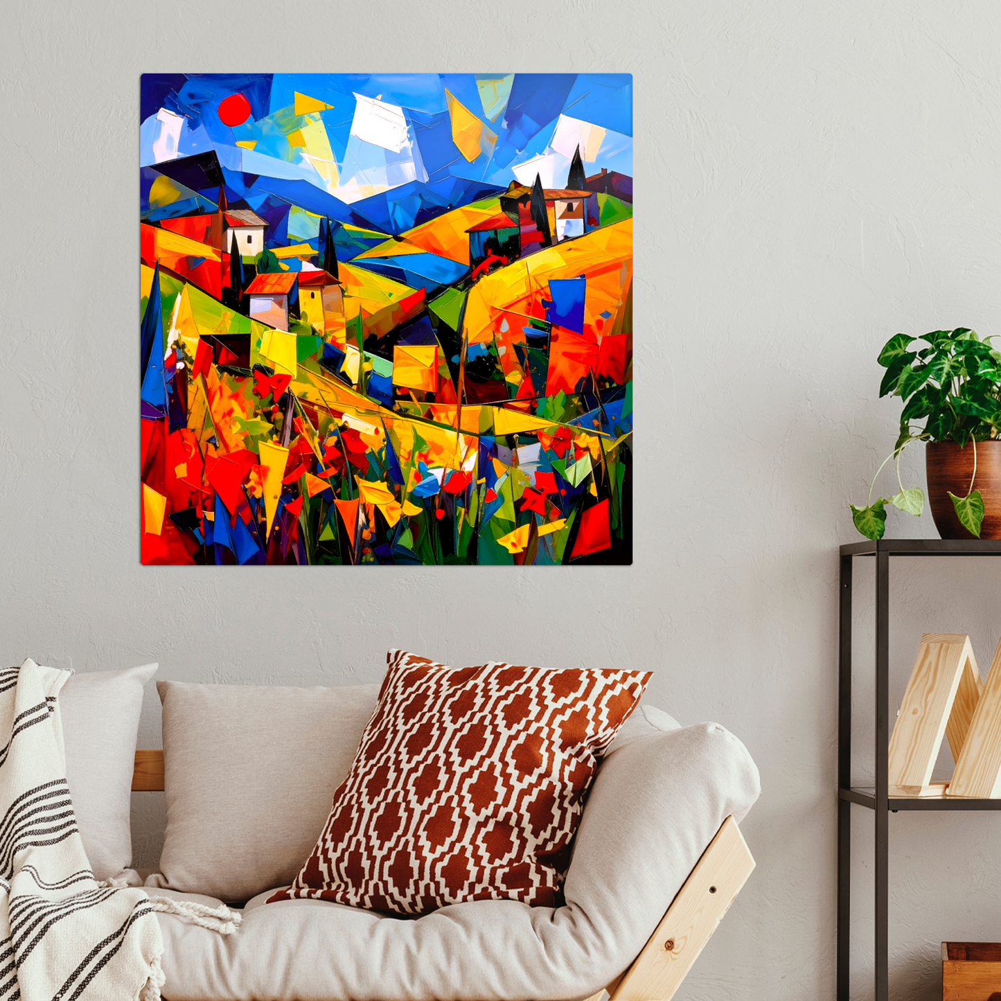 Picasso Style Landscape 4, Printed On Gloss Aluminium To Enhance Colour And Detail, Unique Gift That Will Lasts Forever...