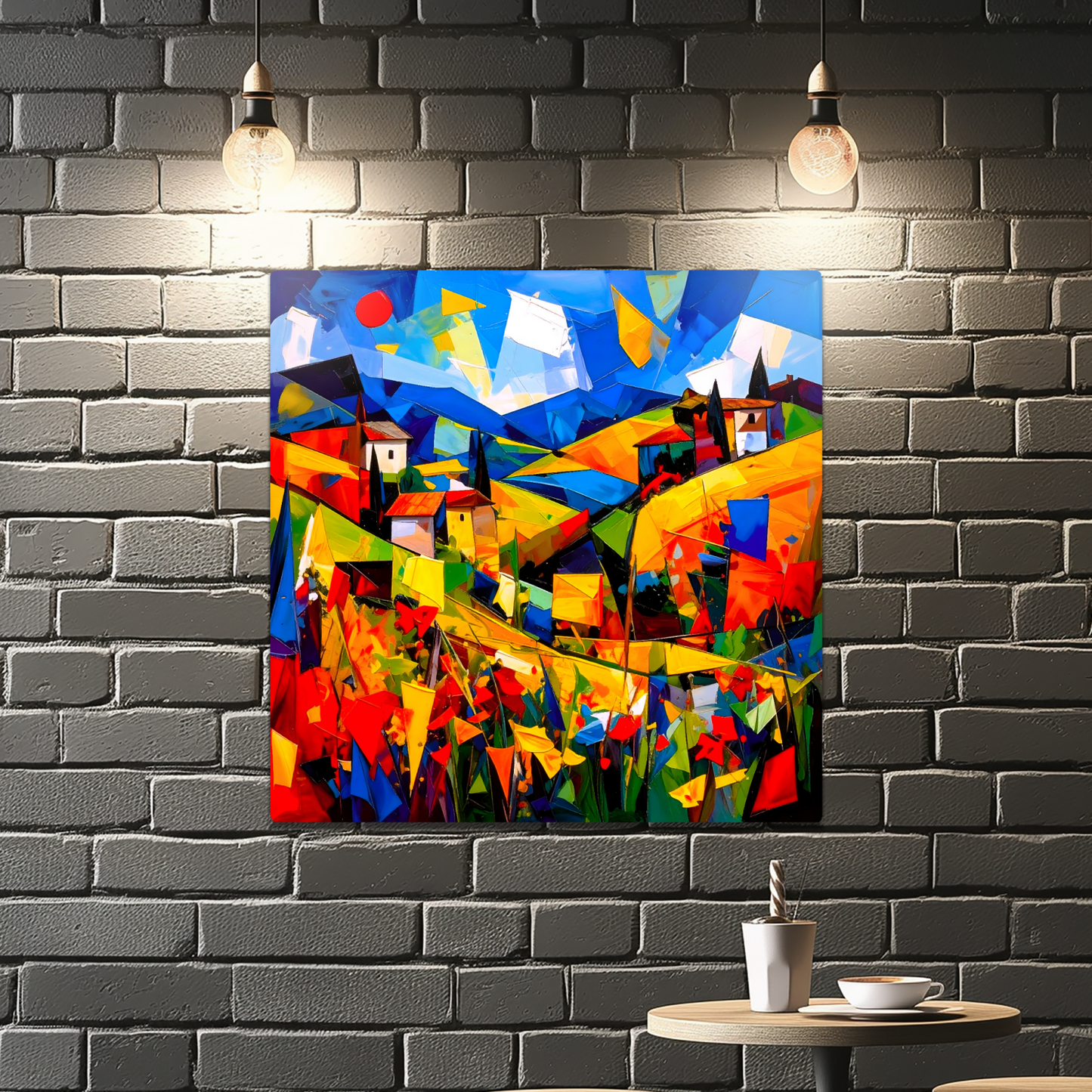Picasso Style Landscape 4, Printed On Gloss Aluminium To Enhance Colour And Detail, Unique Gift That Will Lasts Forever...