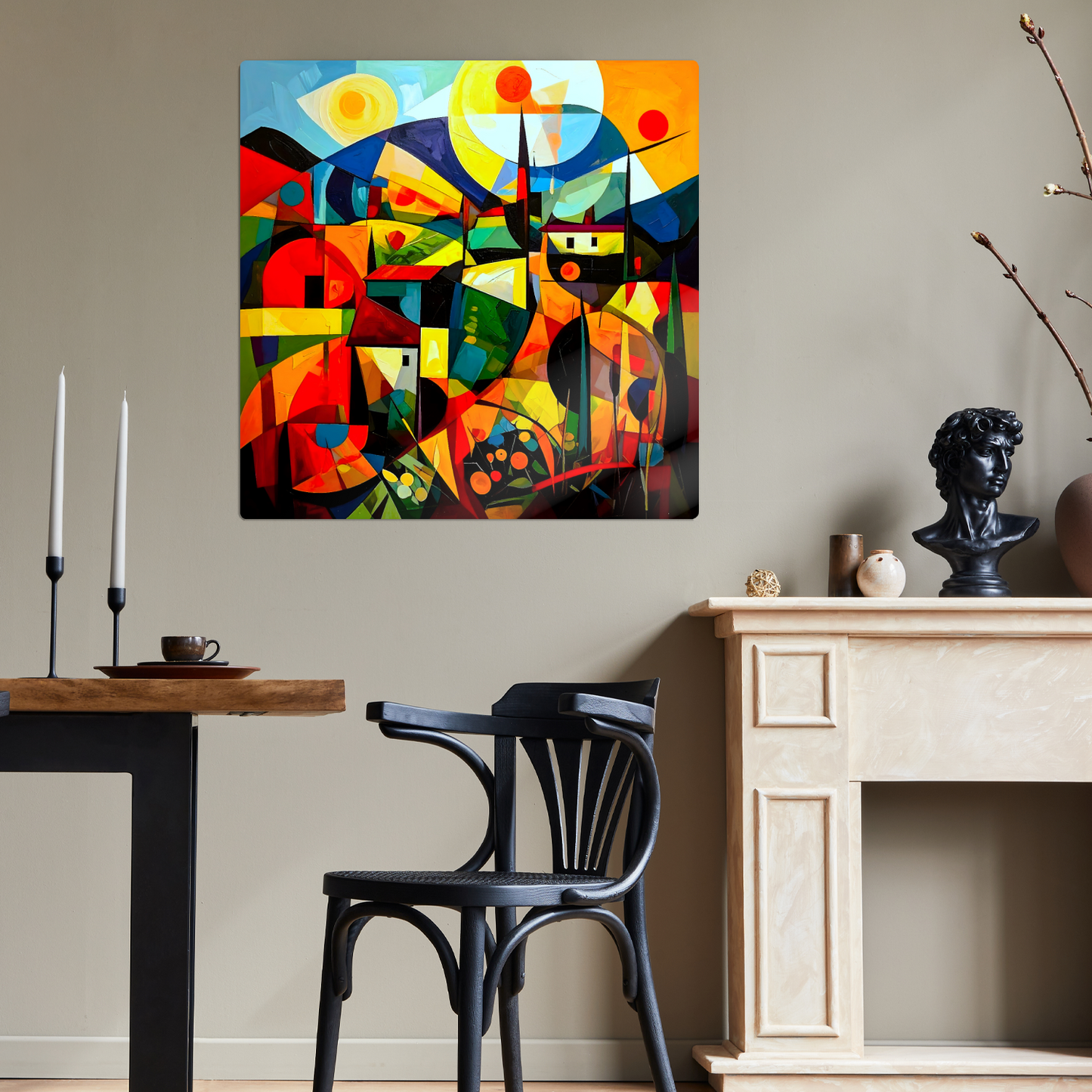 Picasso Style Landscape 3, Printed On Gloss Aluminium To Enhance Colour And Detail, A Unique Gift That Will Lasts Forever...