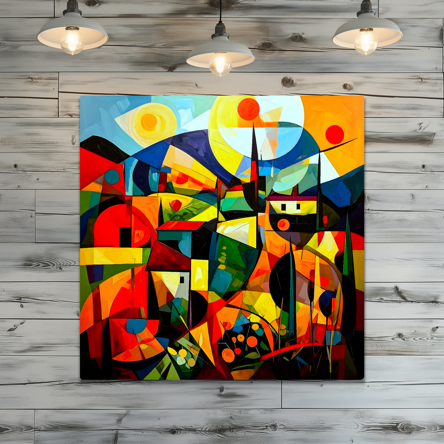 Picasso Style Landscape 3, Printed On Gloss Aluminium To Enhance Colour And Detail, A Unique Gift That Will Lasts Forever...