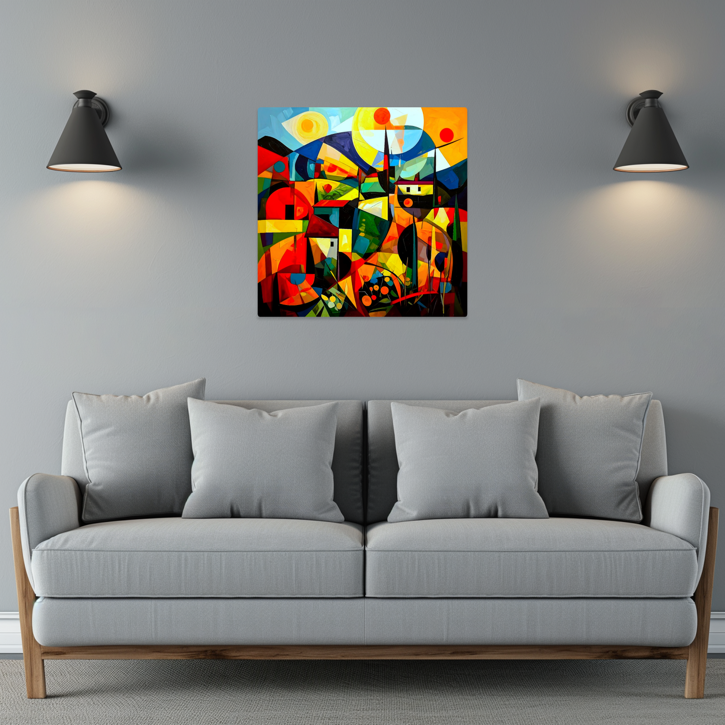 Picasso Style Landscape 3, Printed On Gloss Aluminium To Enhance Colour And Detail, A Unique Gift That Will Lasts Forever...