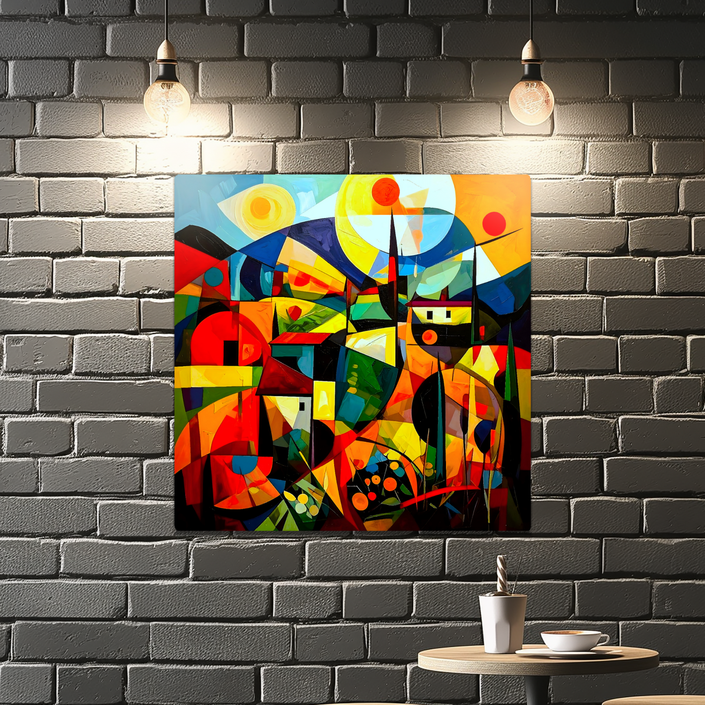 Picasso Style Landscape 3, Printed On Gloss Aluminium To Enhance Colour And Detail, A Unique Gift That Will Lasts Forever...