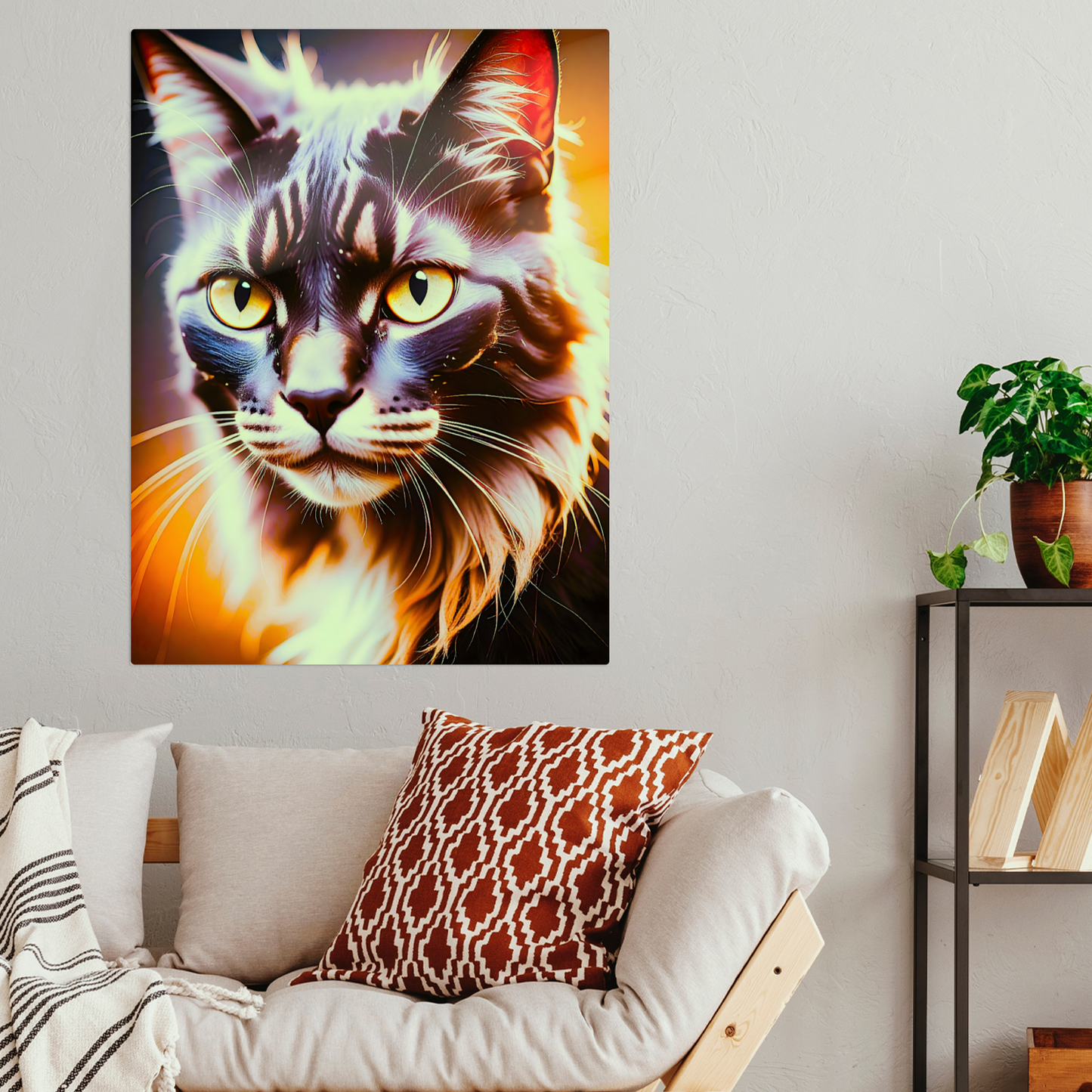Lovely Cat Picture No.1, Printed On Gloss Aluminium To Enhance Colours And Detail, Unique Wall Print, A Gift To Last A Lifetime...