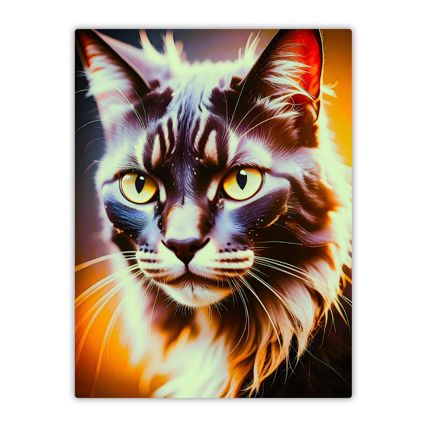 Lovely Cat Picture No.1, Printed On Gloss Aluminium To Enhance Colours And Detail, Unique Wall Print, A Gift To Last A Lifetime...