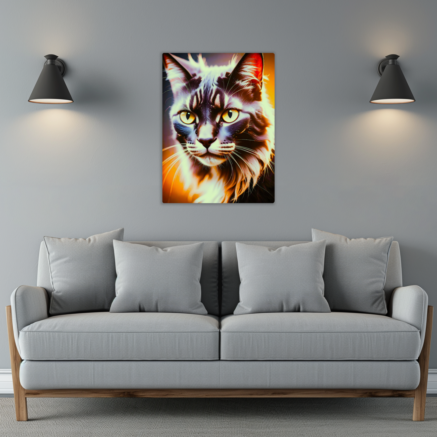 Lovely Cat Picture No.1, Printed On Gloss Aluminium To Enhance Colours And Detail, Unique Wall Print, A Gift To Last A Lifetime...