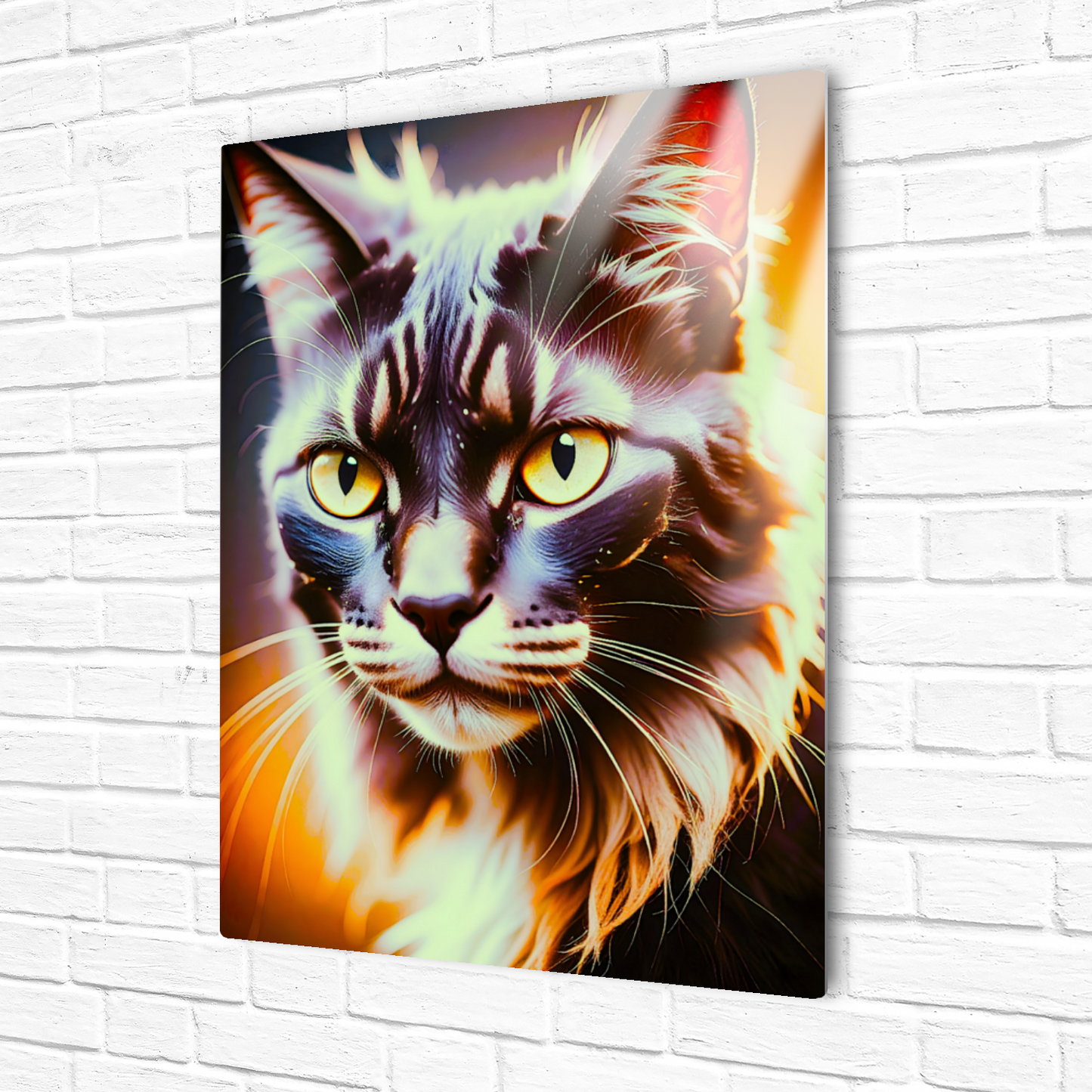 Lovely Cat Picture No.1, Printed On Gloss Aluminium To Enhance Colours And Detail, Unique Wall Print, A Gift To Last A Lifetime...
