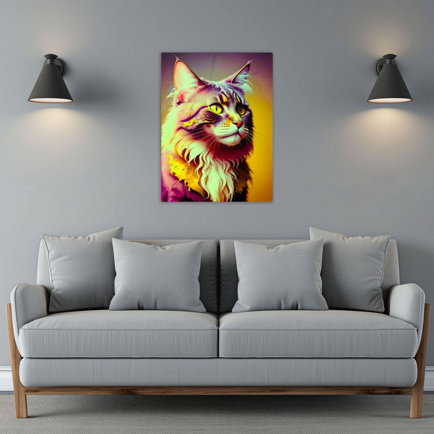 Lovely Cat Picture No.2, Printed On Gloss Aluminium To Enhance Colours And Detail, Unique Wall Print, A Gift To Last A Lifetime...