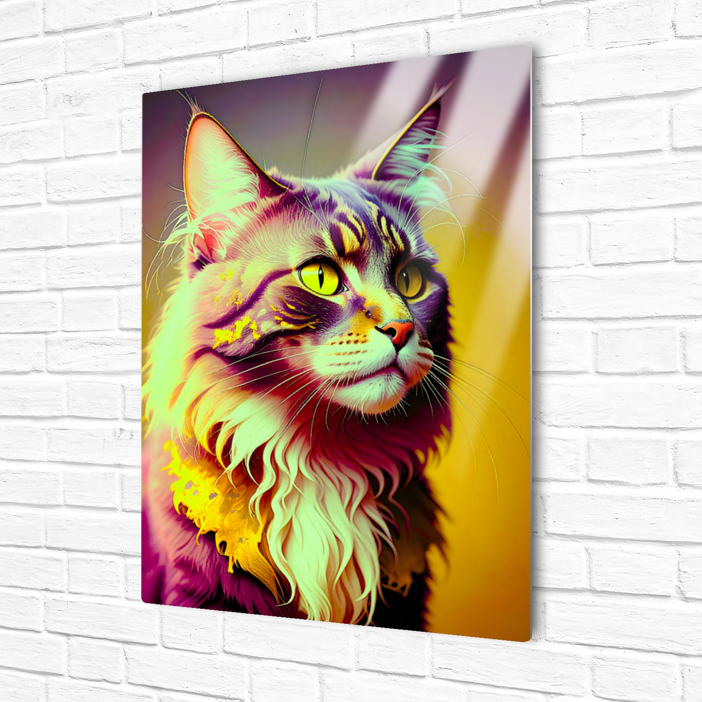 Lovely Cat Picture No.2, Printed On Gloss Aluminium To Enhance Colours And Detail, Unique Wall Print, A Gift To Last A Lifetime...
