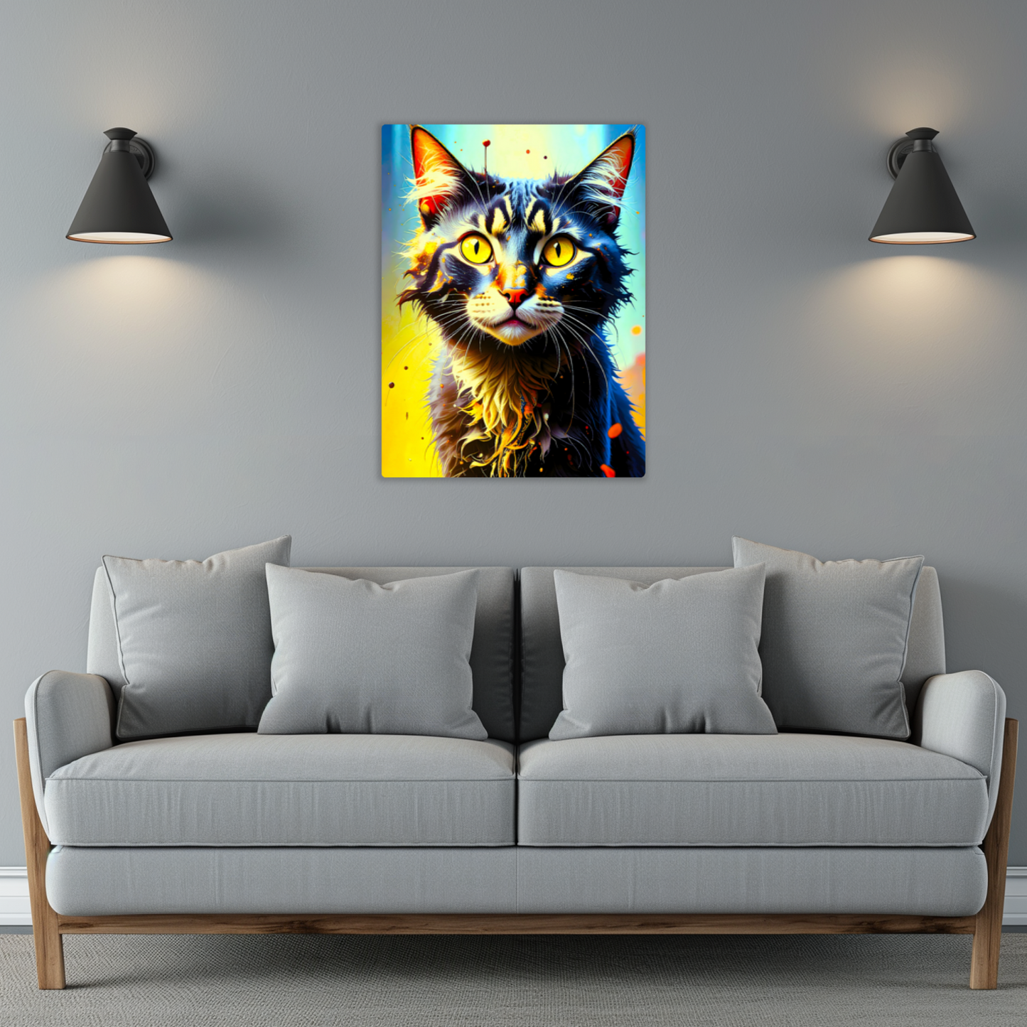 Lovely Cat Picture No.3, Printed On Gloss Aluminium To Enhance Colours And Detail, Unique Wall Print, A Gift To Last A Lifetime...
