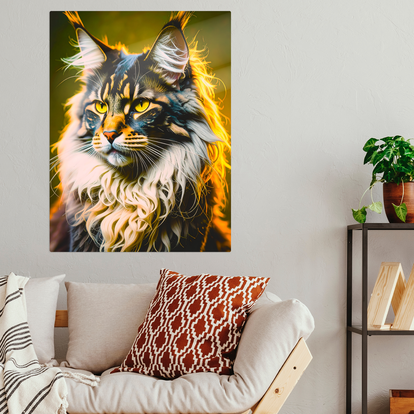 Lovely Cat Picture No.4, Printed On Gloss Aluminium To Enhance Colours And Detail, Unique Wall Print, A Gift To Last A Lifetime..