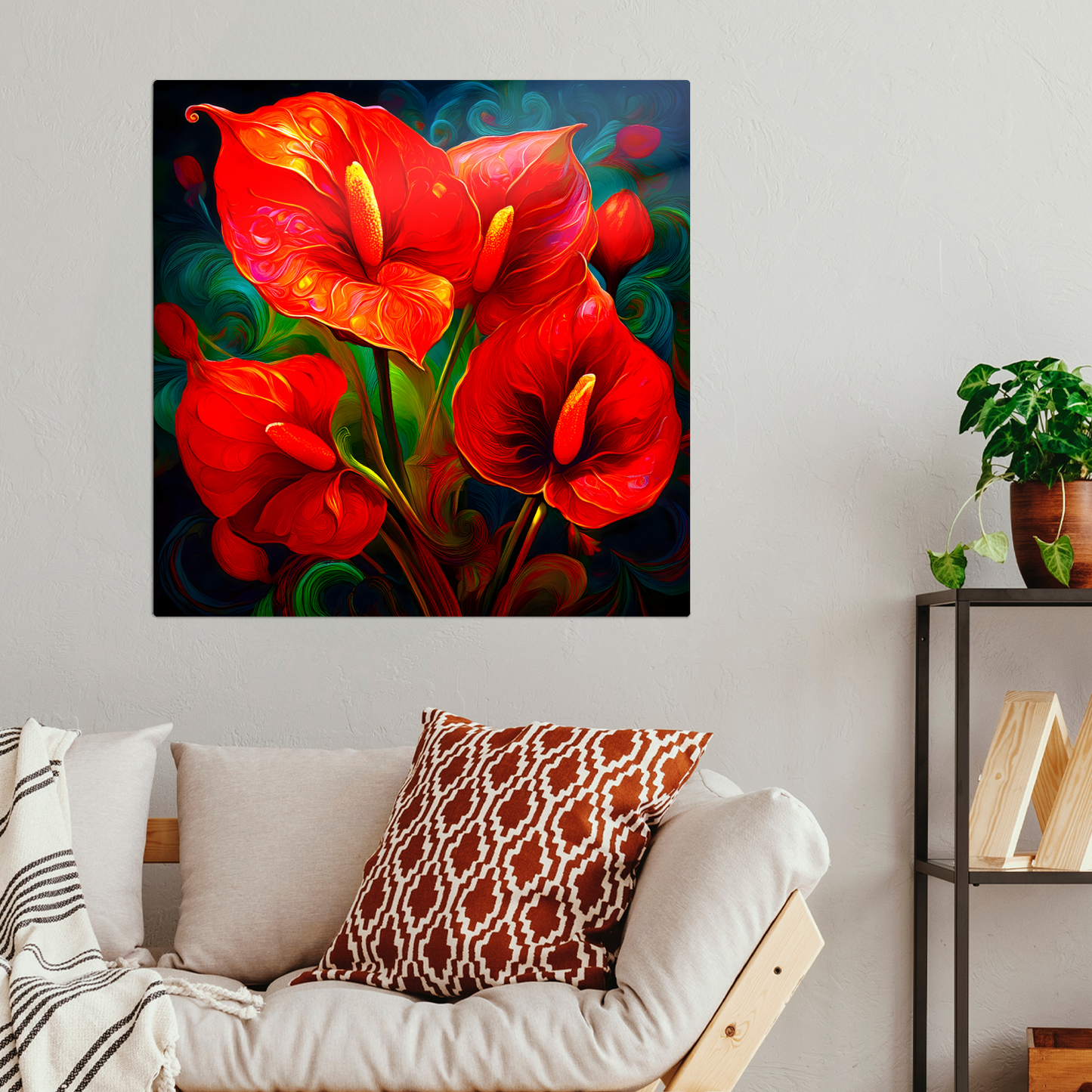 Anthurium AN2, The Luxury Of Fusion-Art Prints, Printed on Gloss Aluminium To Enhance Colour And Details, Unique Images, A Gift To Last A Lifetime...
