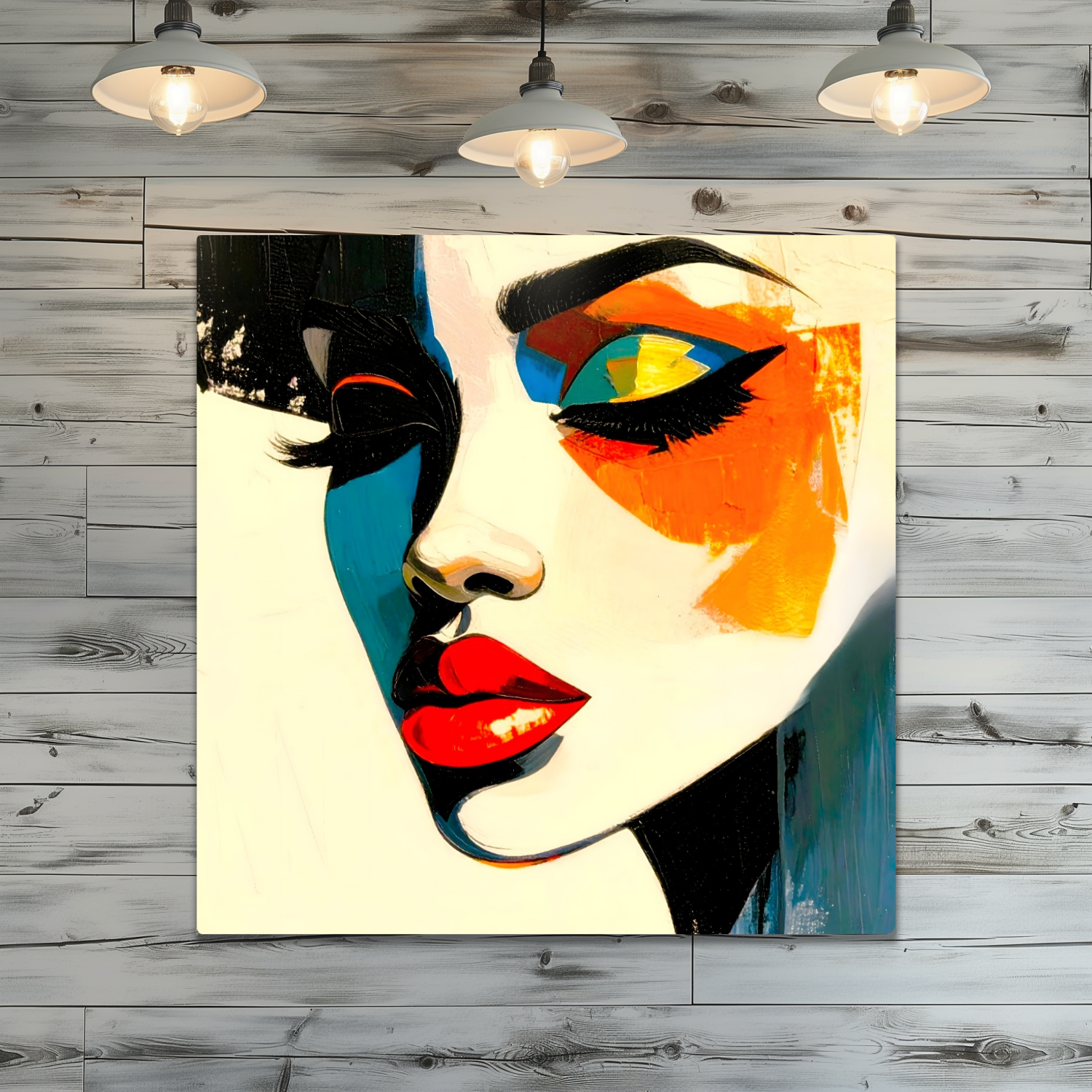 Portrait of young lady, printed on Aluminium