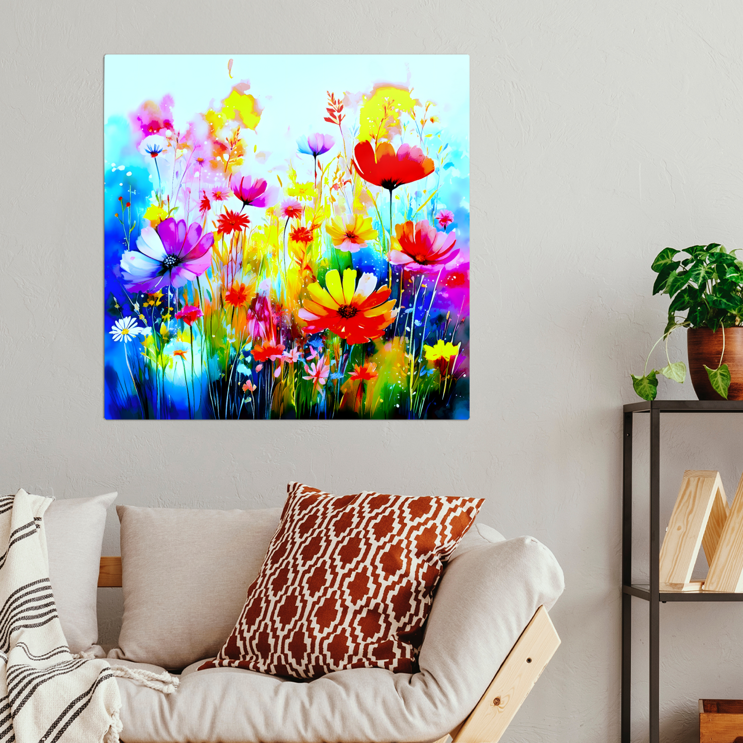 Wildflowers WF1, The Luxury Of A Fusion-Art Print, Printed on Gloss Aluminium To Enhance Colour And Details, A Gift To Last A Lifetime...