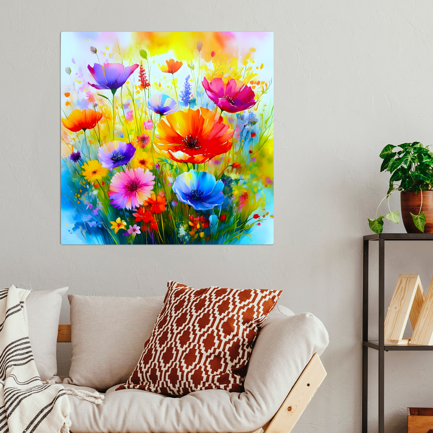 Wildflowers WF4, The Luxury Of A Fusion-Art Prints, Printed on Gloss Aluminium To Enhance Colour And Details, A Gift To Last A Lifetime..
