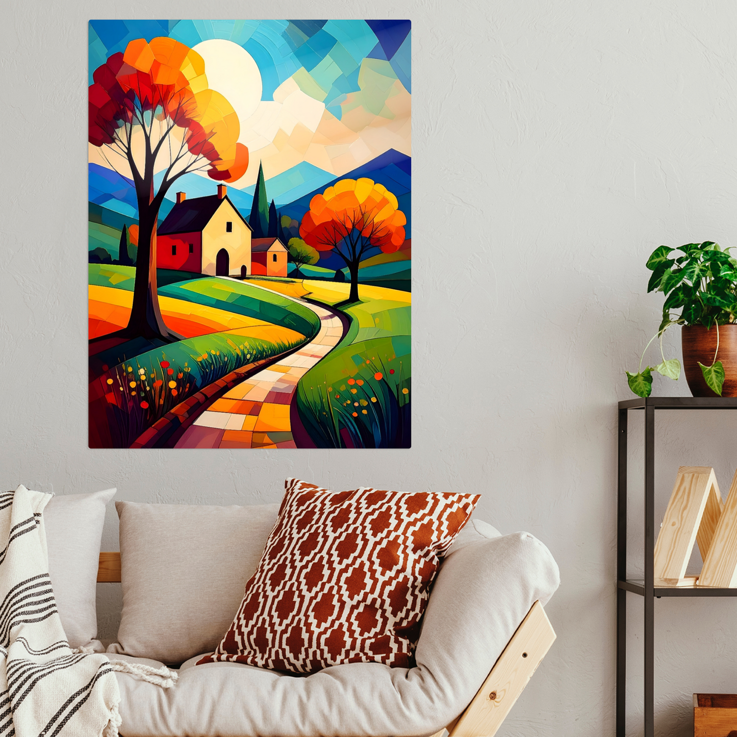 Cubist Landscape CL1, Printed on Gloss Aluminium To Enhance Colour And Details, Unique Images, A Gift To Last A Lifetime...