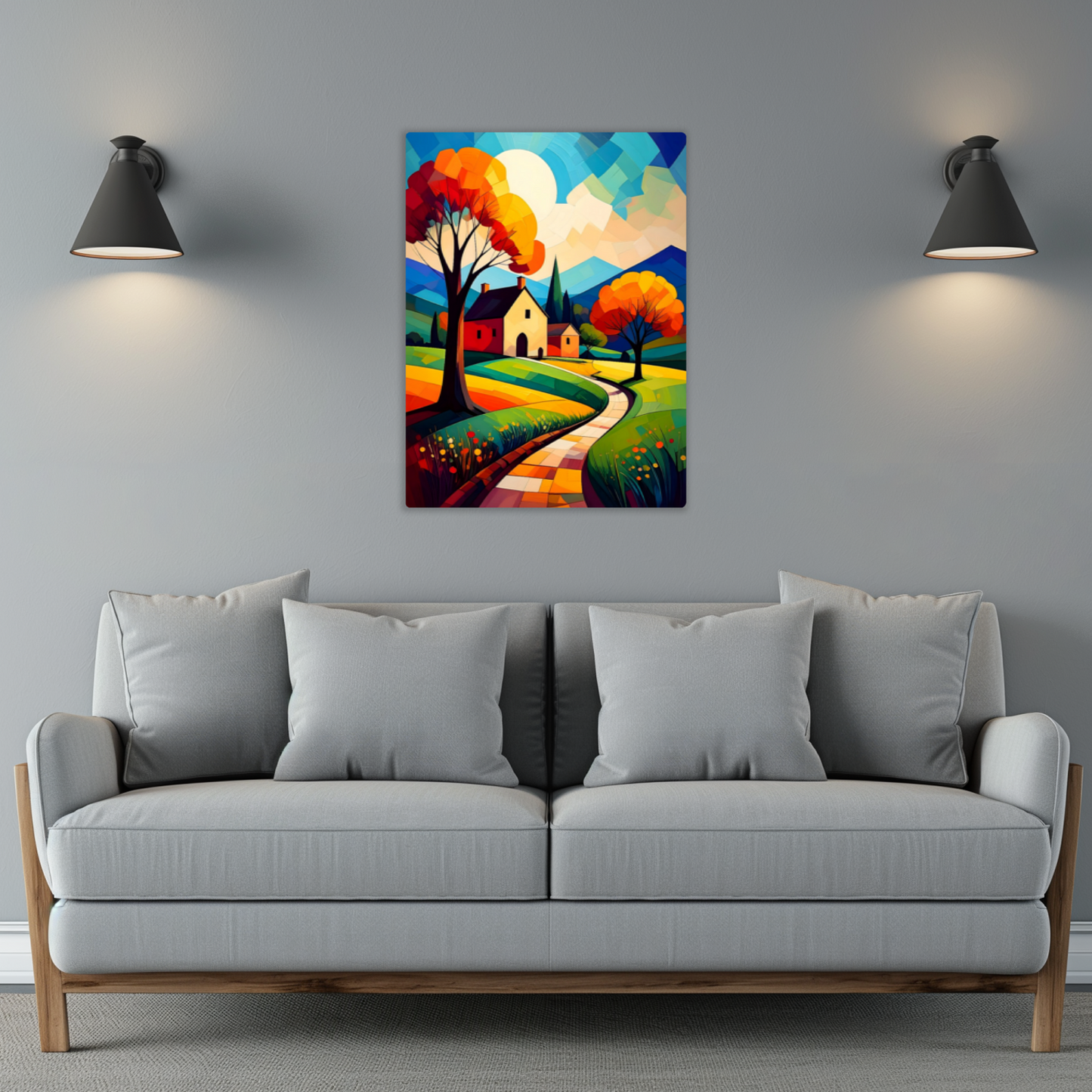 Cubist Landscape CL1, Printed on Gloss Aluminium To Enhance Colour And Details, Unique Images, A Gift To Last A Lifetime...