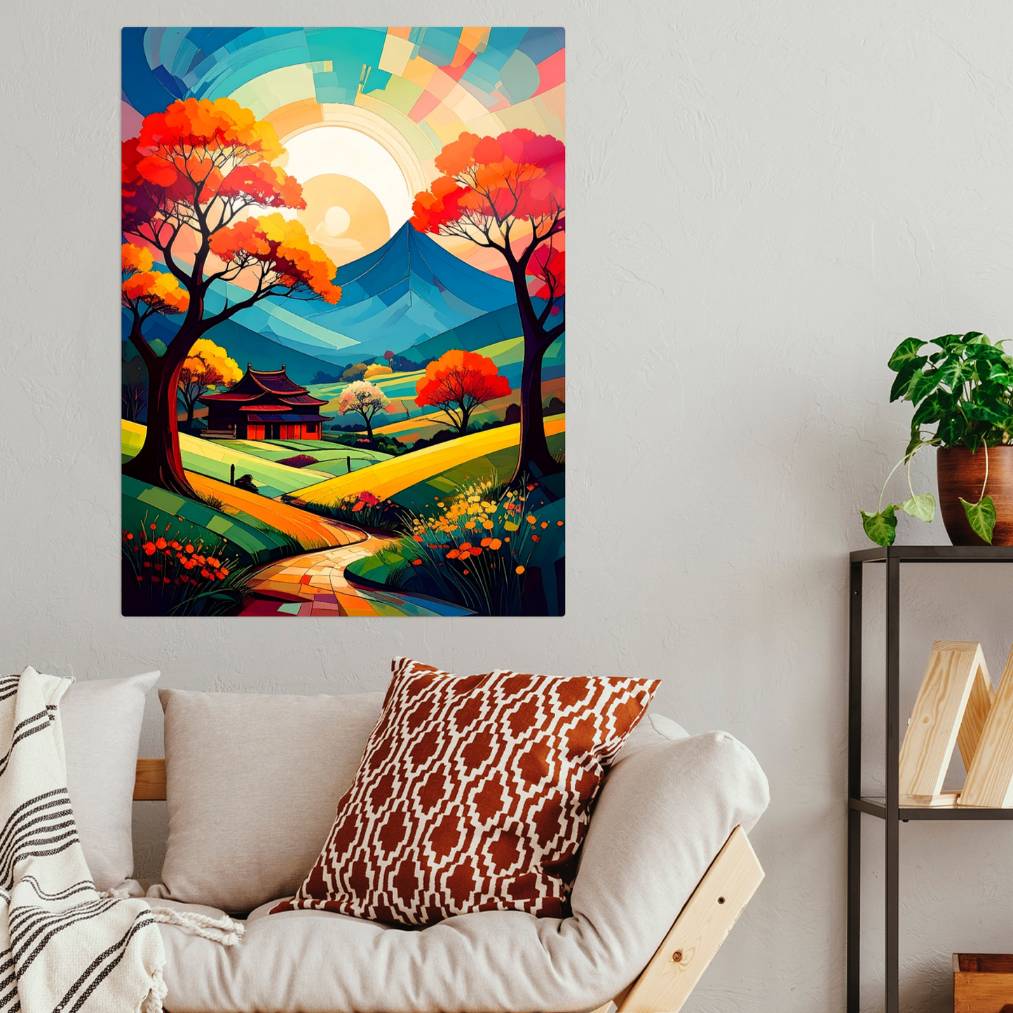 Cubist Landscape CL2, Printed On Gloss Aluminium To Enhance Colour And Details, Unique Images, A Gift To Last A Lifetime...