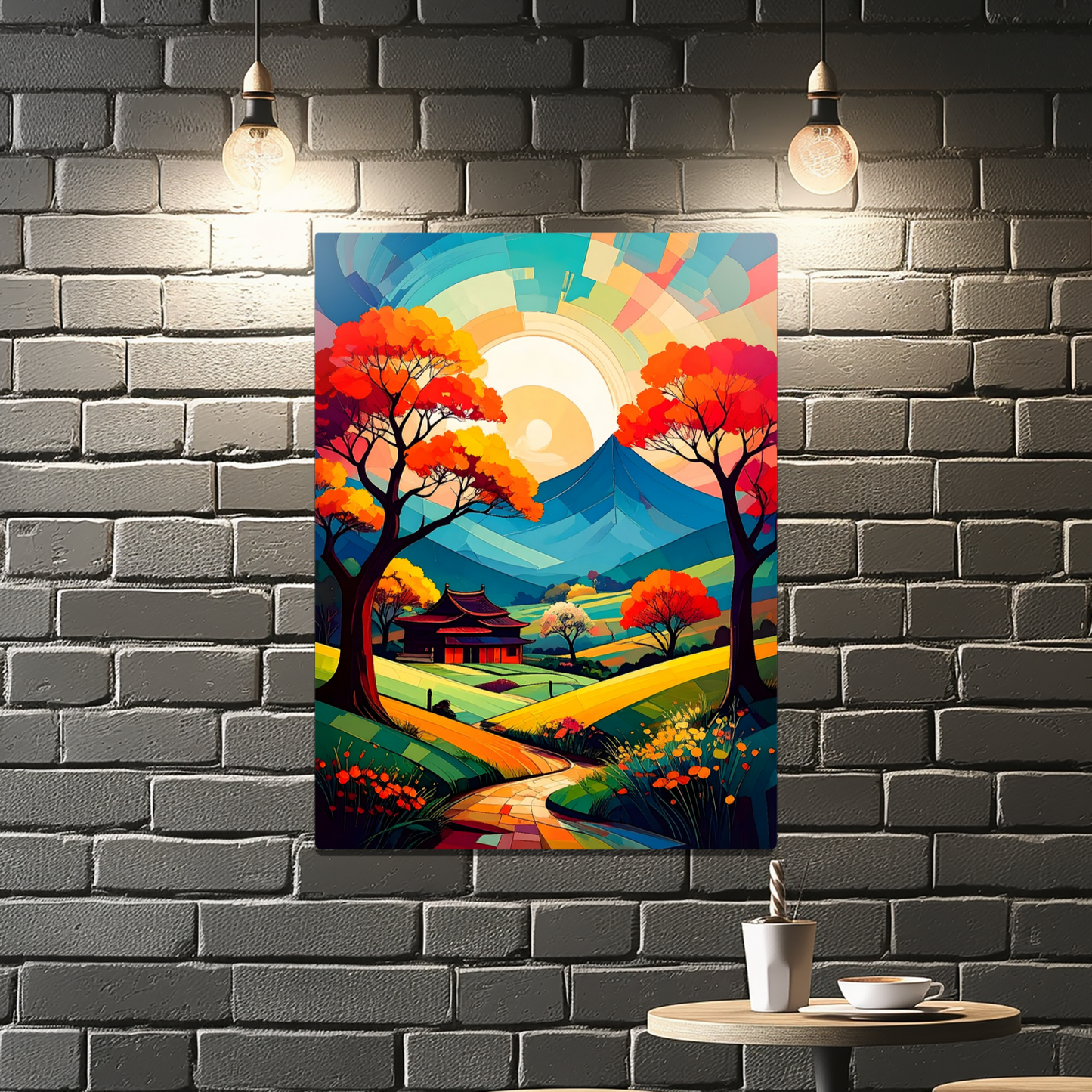 Cubist Landscape CL2, Printed On Gloss Aluminium To Enhance Colour And Details, Unique Images, A Gift To Last A Lifetime...