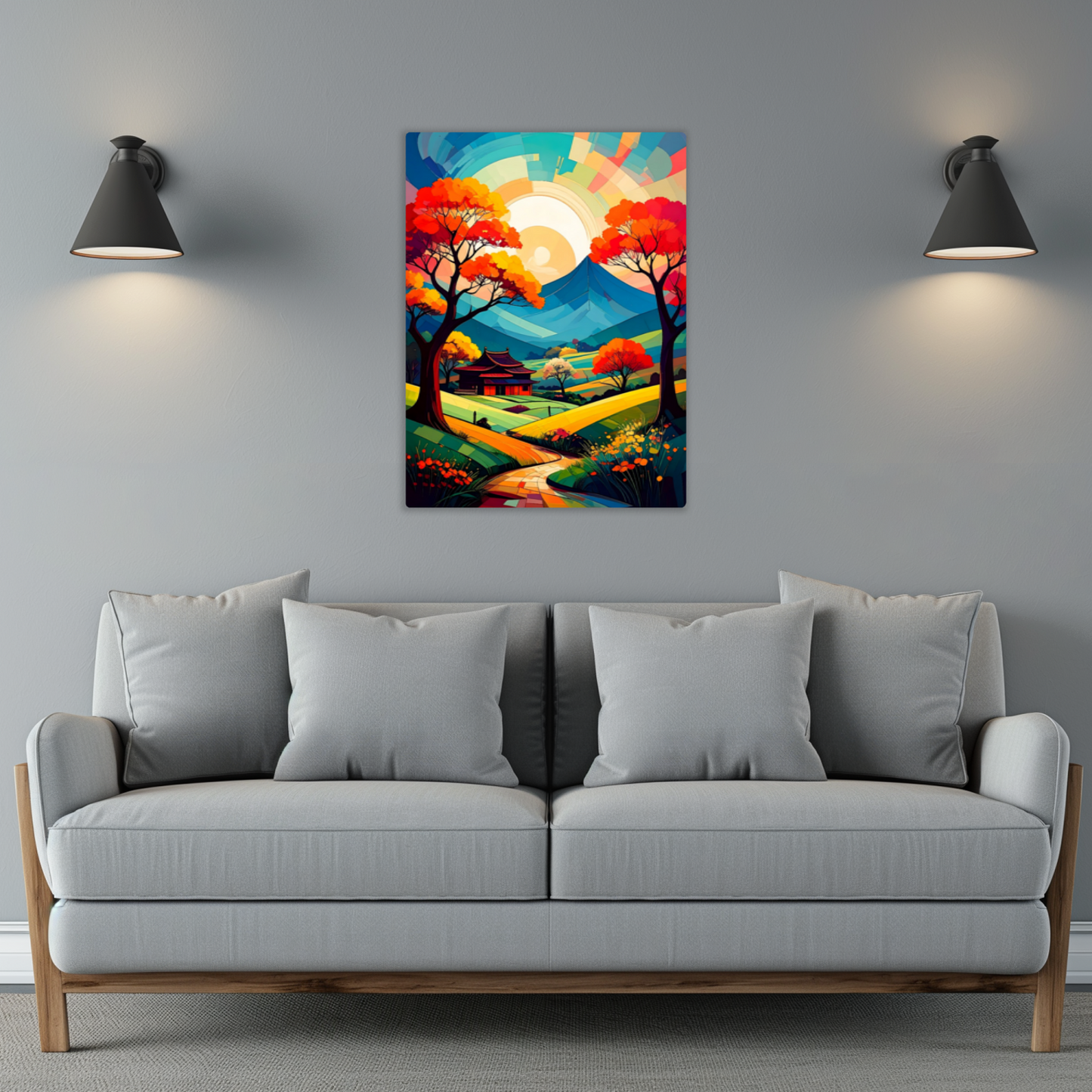 Cubist Landscape CL2, Printed On Gloss Aluminium To Enhance Colour And Details, Unique Images, A Gift To Last A Lifetime...