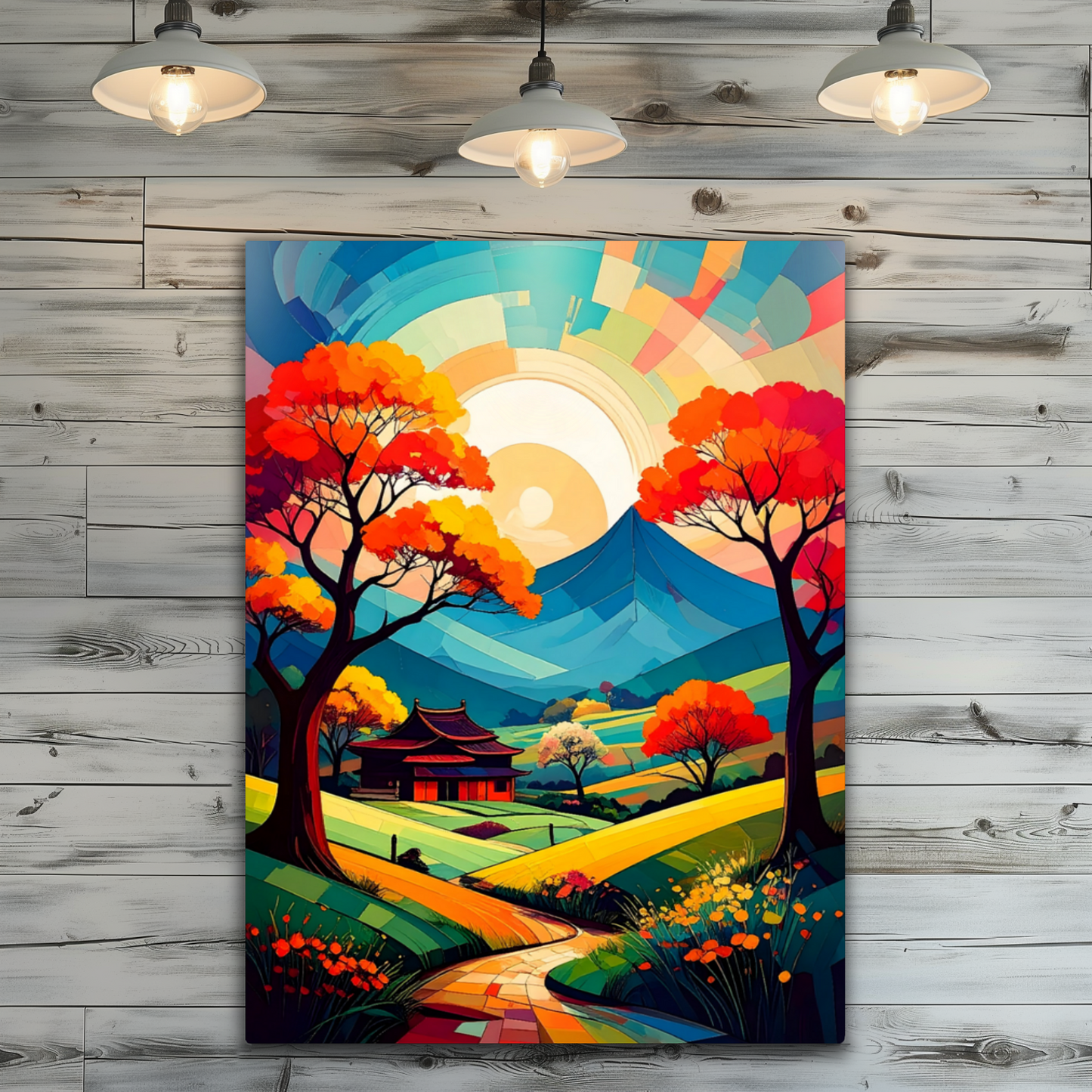 Cubist Landscape CL2, Printed On Gloss Aluminium To Enhance Colour And Details, Unique Images, A Gift To Last A Lifetime...