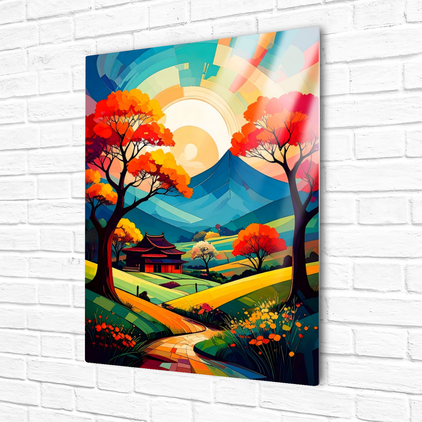 Cubist Landscape CL2, Printed On Gloss Aluminium To Enhance Colour And Details, Unique Images, A Gift To Last A Lifetime...