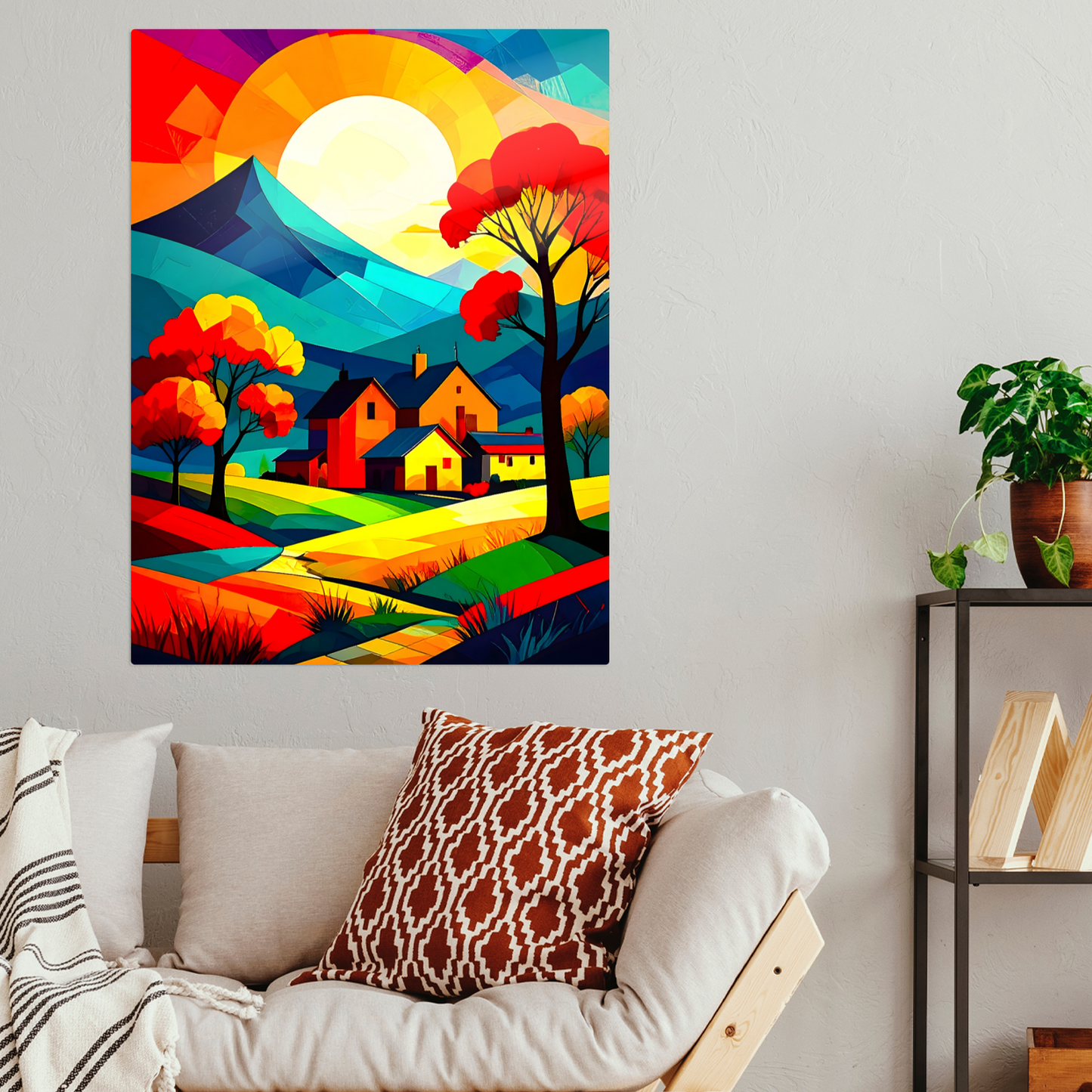 Cubist Landscape CL3, Printed On Gloss Aluminium To Enhance Colour And Details, Unique Images, A Gift To Last A Lifetime...