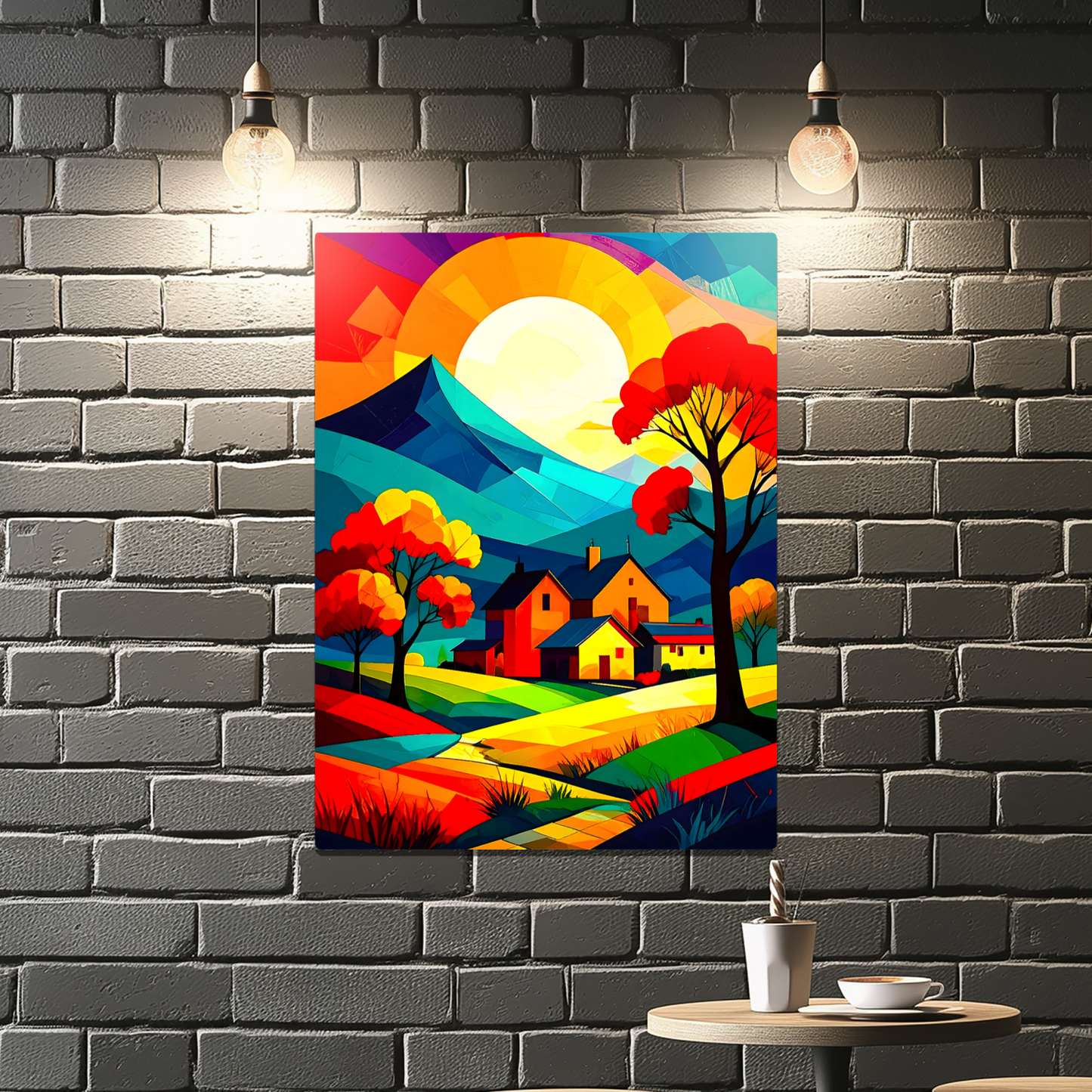 Cubist Landscape CL3, Printed On Gloss Aluminium To Enhance Colour And Details, Unique Images, A Gift To Last A Lifetime...