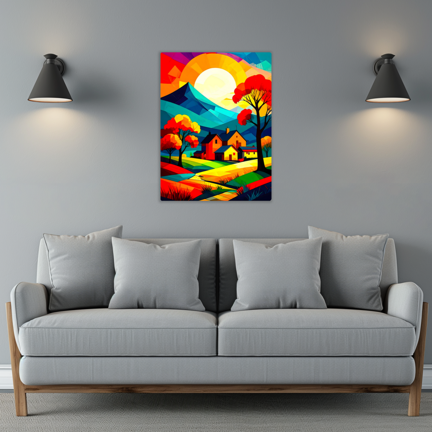 Cubist Landscape CL3, Printed On Gloss Aluminium To Enhance Colour And Details, Unique Images, A Gift To Last A Lifetime...