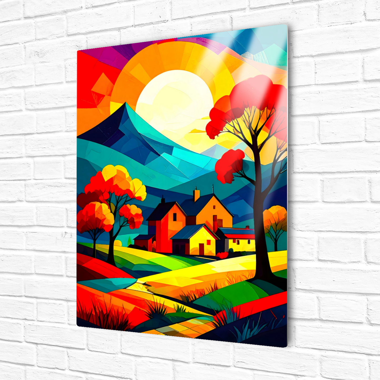 Cubist Landscape CL3, Printed On Gloss Aluminium To Enhance Colour And Details, Unique Images, A Gift To Last A Lifetime...