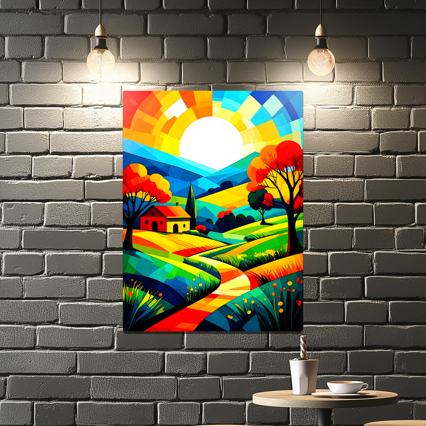 Cubist Landscape CL4, Printed On Gloss Aluminium To Enhance Colour And Details, Unique Images, A Gift To Last A Lifetime...