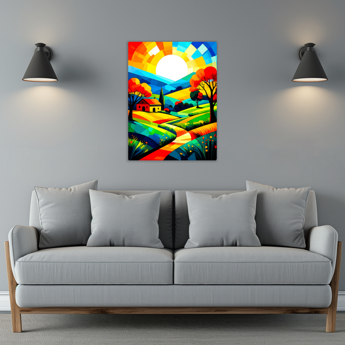 Cubist Landscape CL4, Printed On Gloss Aluminium To Enhance Colour And Details, Unique Images, A Gift To Last A Lifetime...