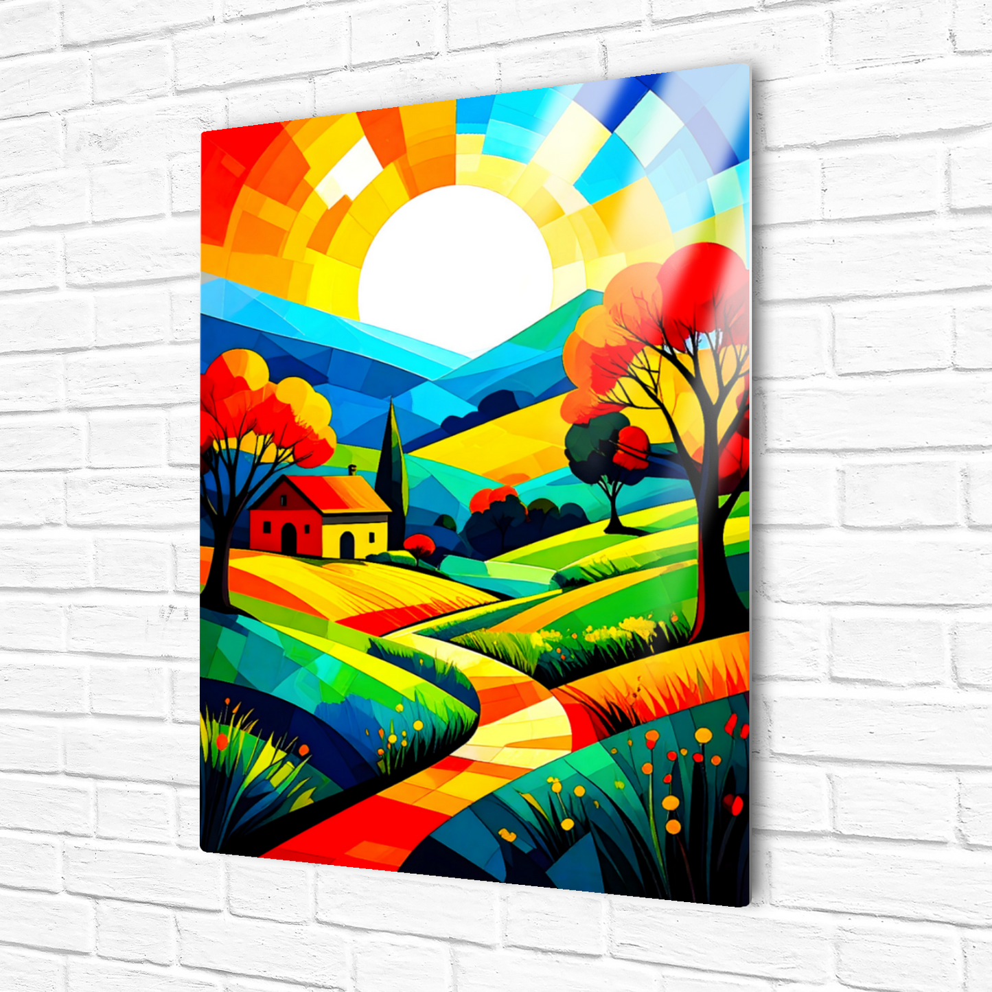 Cubist Landscape CL4, Printed On Gloss Aluminium To Enhance Colour And Details, Unique Images, A Gift To Last A Lifetime...