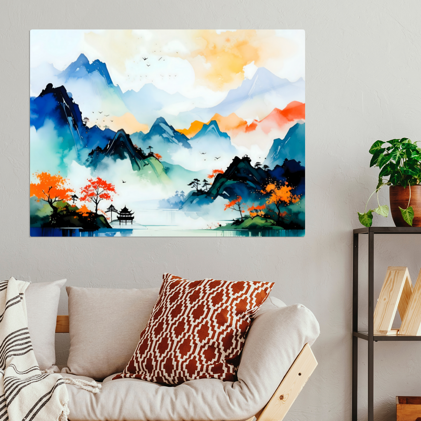 Oriental Watercolour, OW4, Printed on Gloss Aluminium To Enhance Colour And Details, Unique Images, A Gift To Last A Lifetime...